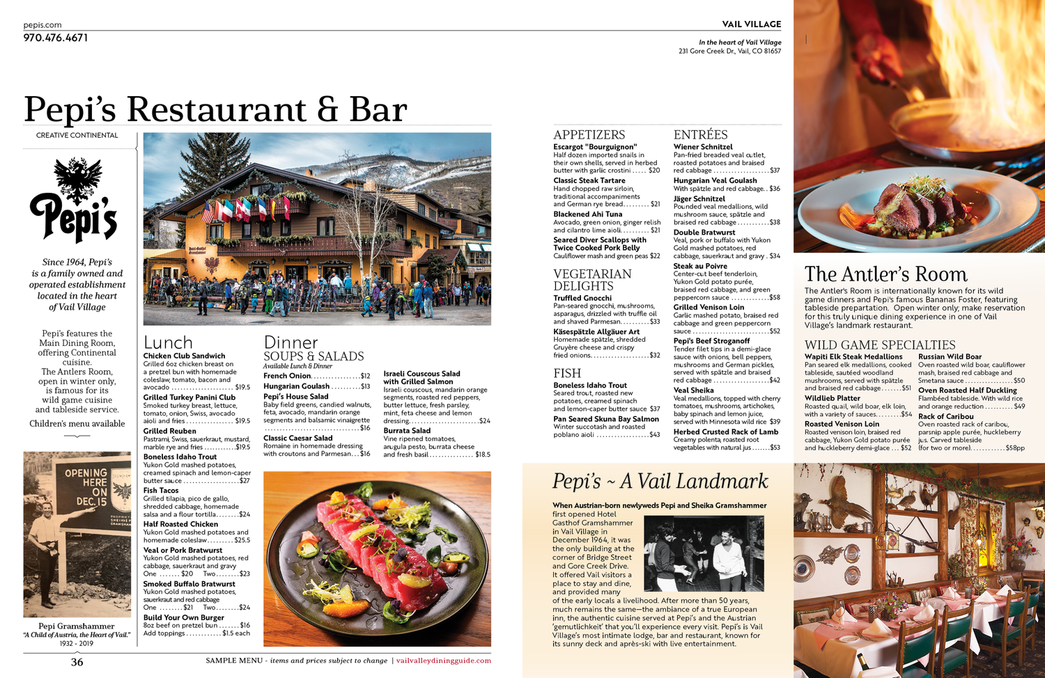 Pepi's Restaurant & Bar — Vail Valley Dining Guide