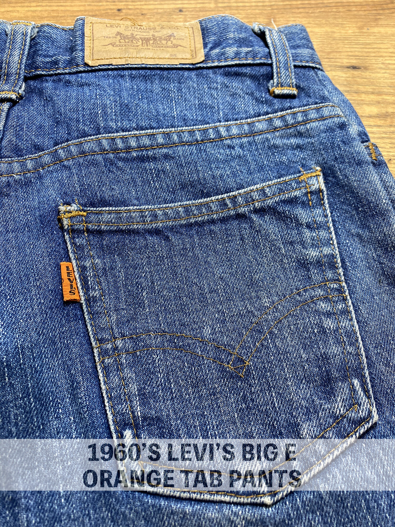 1960's Vintage Levi's Big E Orange Tab Pants — Slash Denim
