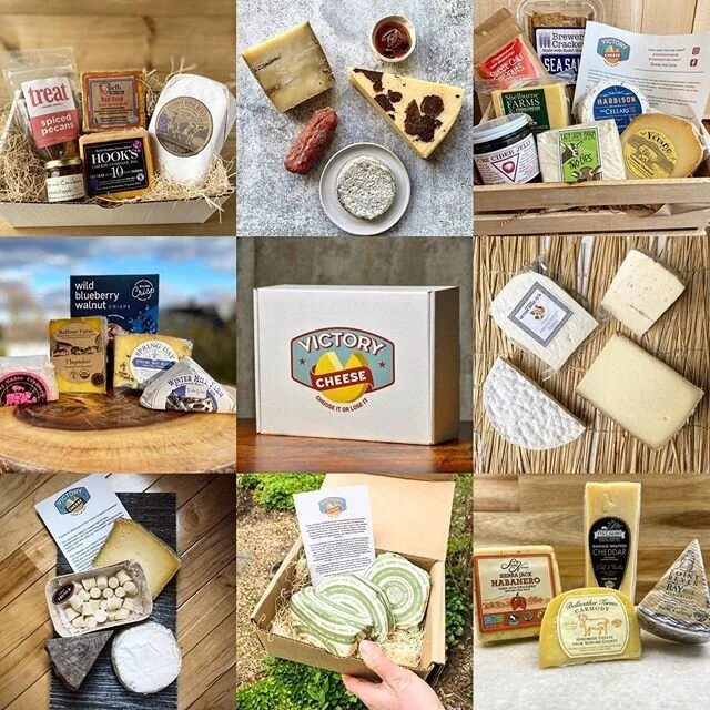... 😍 Look at all of these beautiful Victory Cheese Boxes!😍Across the country, businesses are joining us to celebrate American artisan cheese by creating their own regionally-specific collections. 🧀 Swipe for a closer look at these boxes, just a handful of the available offerings - link in profile to see the full list! Support American artisan cheese! #victorycheese #american #cheese #artisancheese #chooseitorloseit #cheeseplease #giftidea