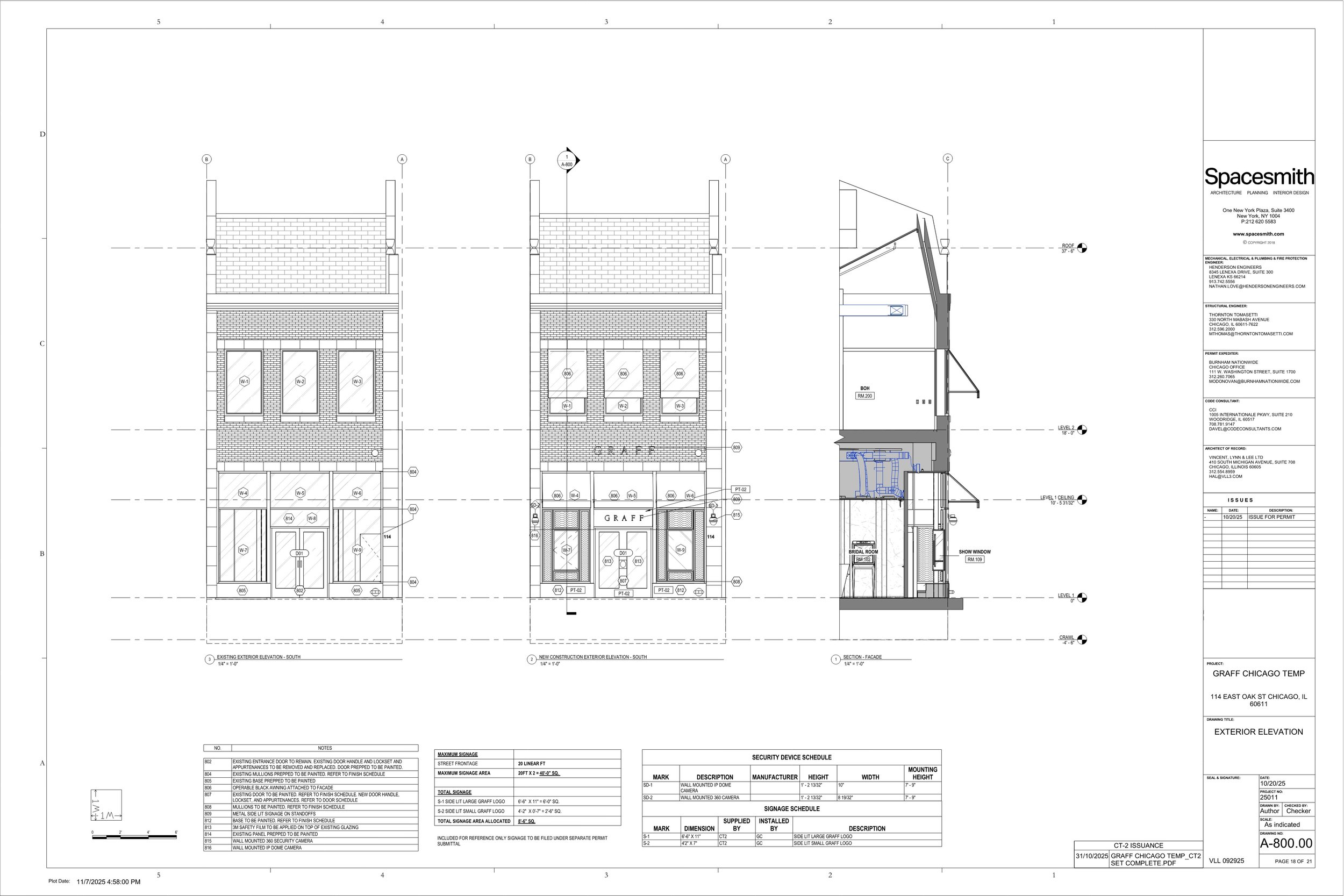 My contributions to the construction documentation included developing the door schedule, hardware specifications, construction plans, reflected ceiling plans, power and data plans and façade details