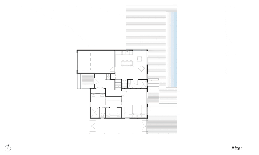 Lower Level Plan Before & After