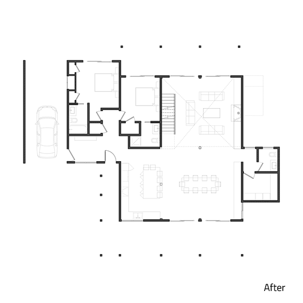 Before and After - Main Level Plan