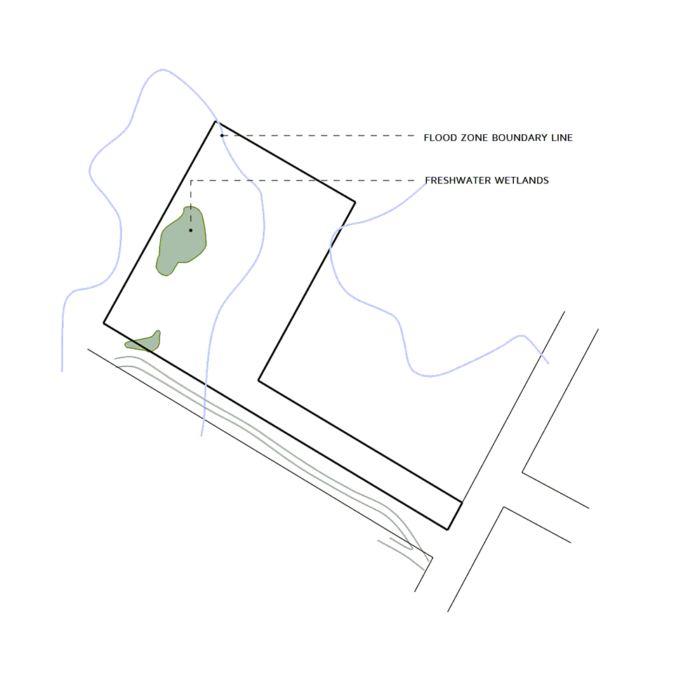 As part of our design process, we conduct a site analysis for every project. This evaluation includes reviewing site landscape and typography, adjacent roadways and traffic, off-site drainage patterns including wetlands and flood zones, and zoning re