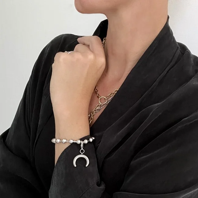 Silver Crescent Bracelet
