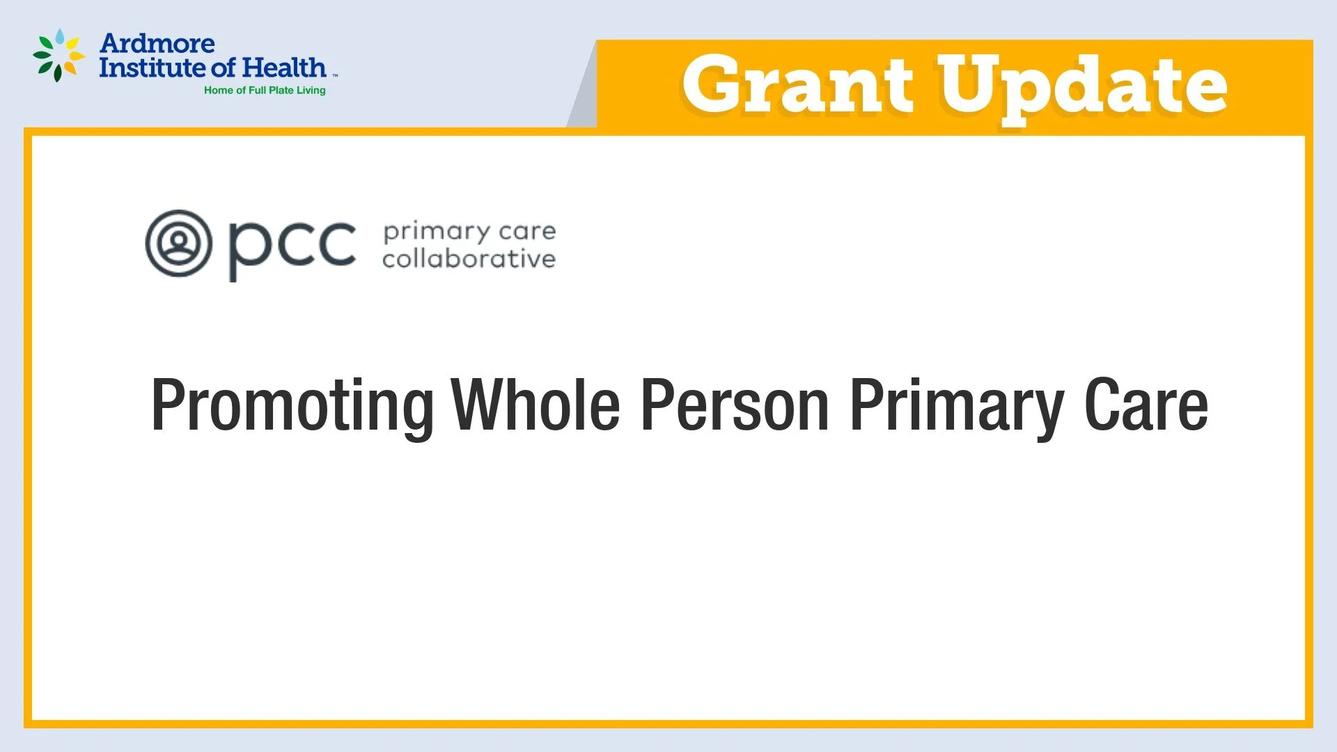 Primary Care Collaborative: Promoting Whole Person Primary Care