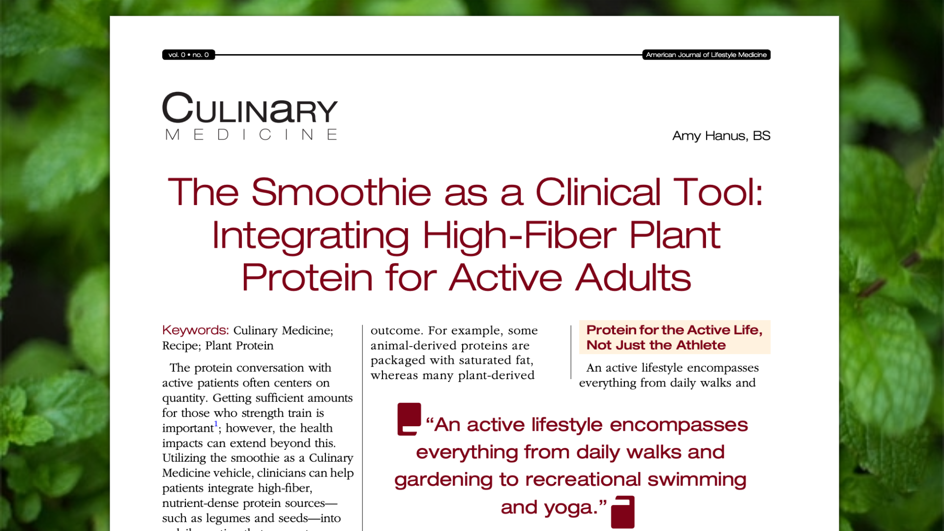 The Smoothie as a Clinical Tool: Integrating High-Fiber Plant Protein for Active Adults