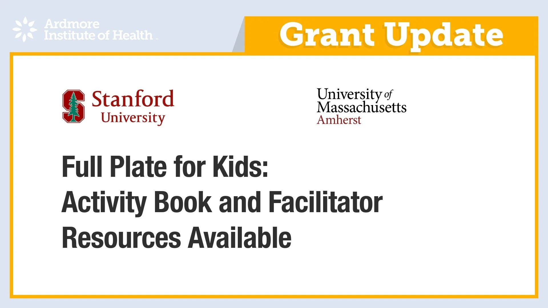Full Plate for Kids: Activity Book and Facilitator Resources Available