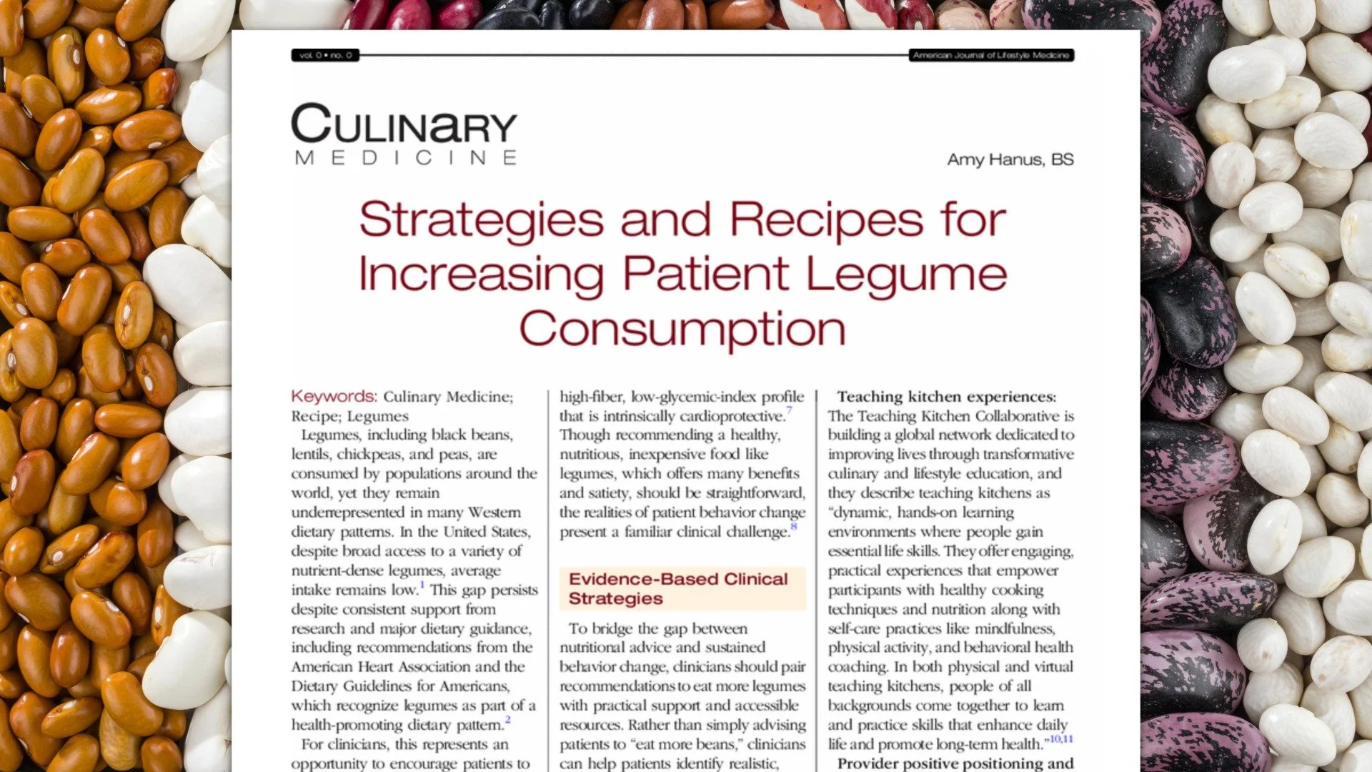 Strategies and Recipes for Increasing Patient Legume Consumption