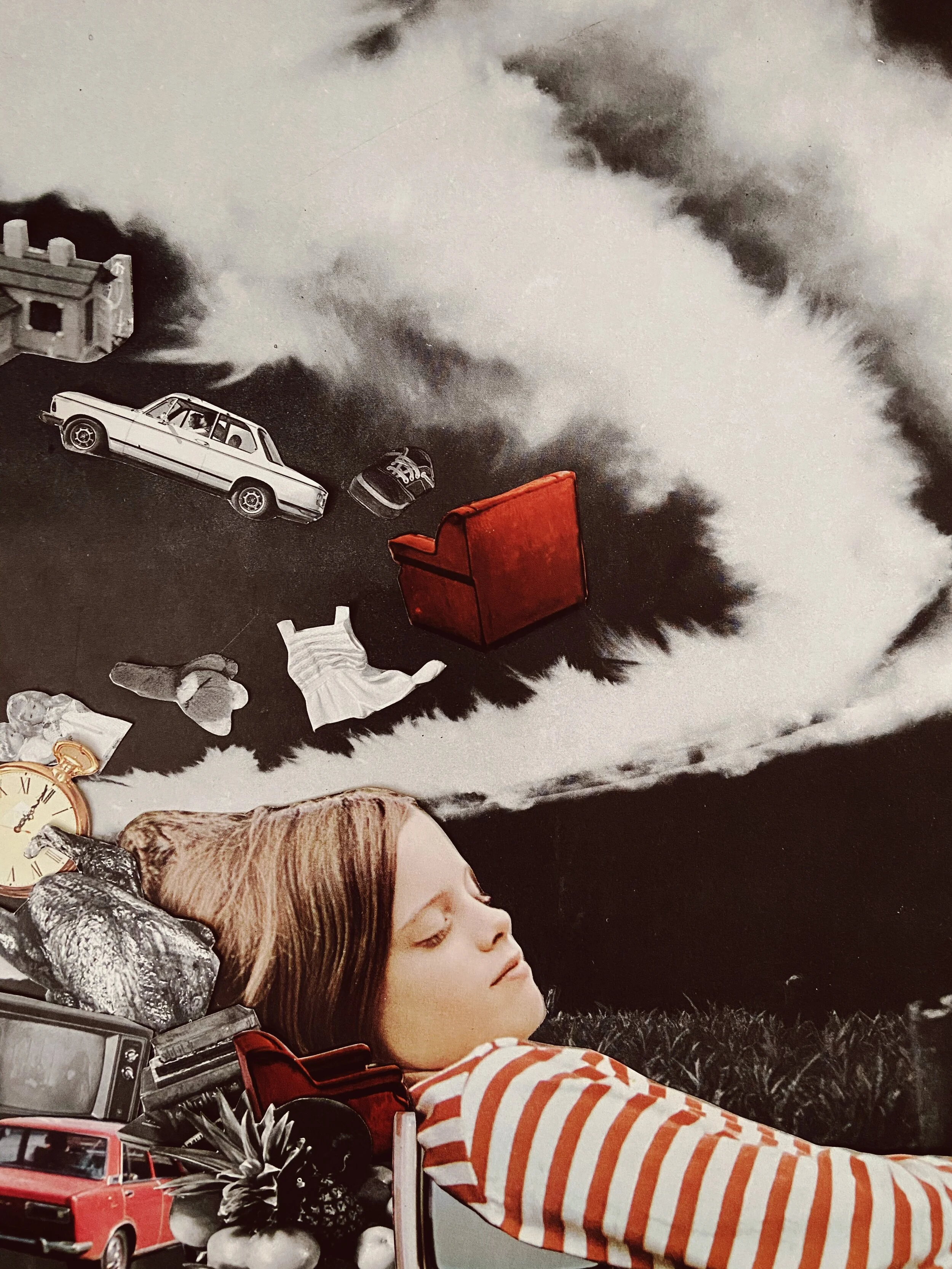 Sueños en rojo, 2020 / Mariana Mendivil / Collage análogo / 27.5 x 20 cm /  Ed. 1