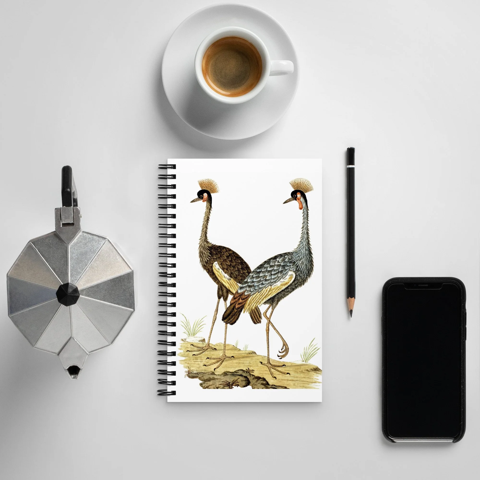 African Crowned Cranes Spiral notebook