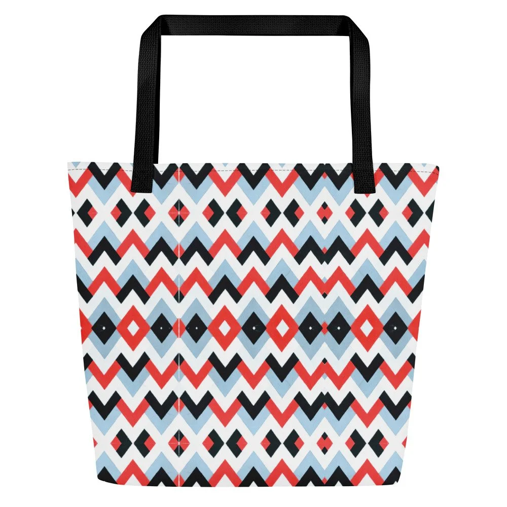 Geometric All-Over Print Large Tote Bag