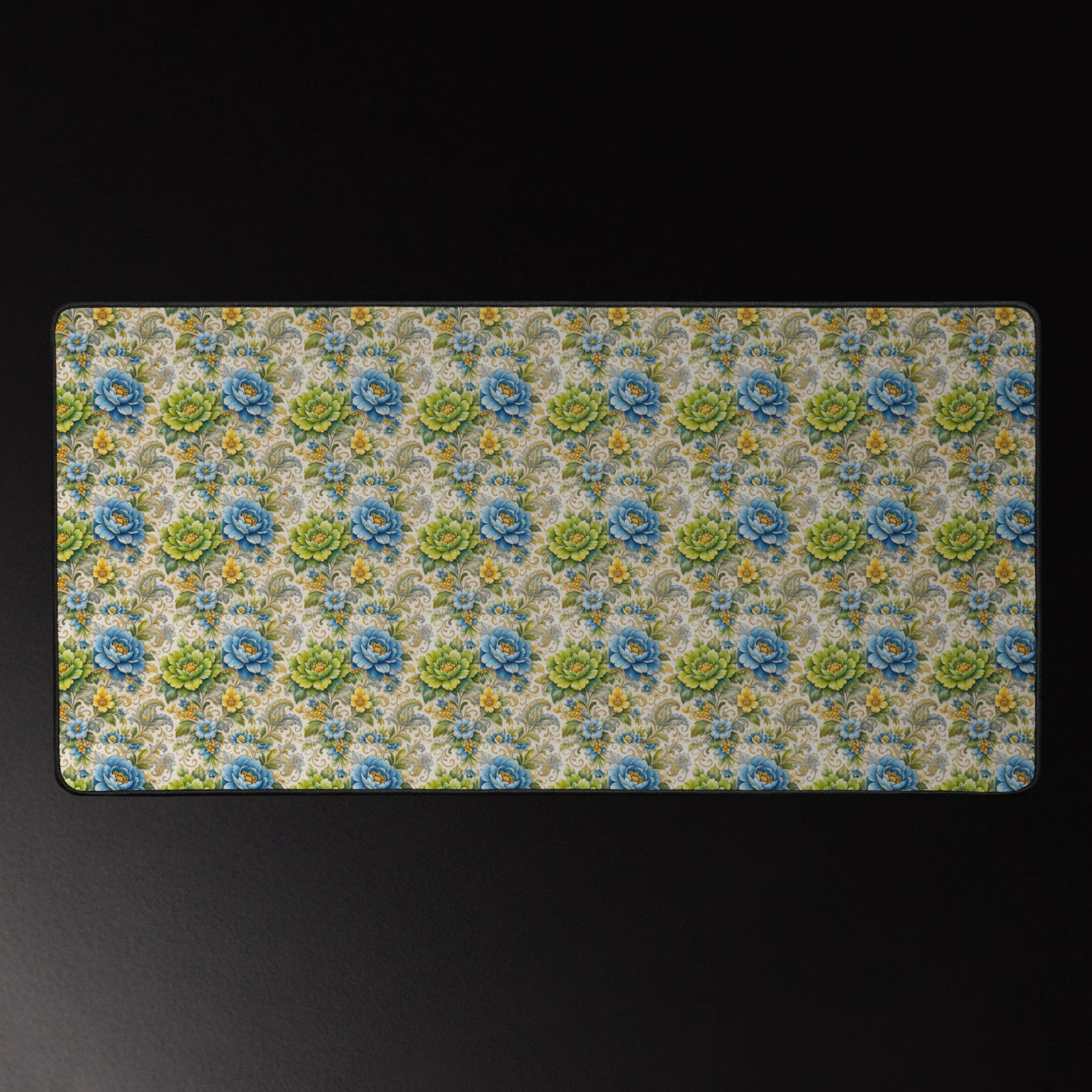 Floral Green and Blue Bouquet Desk mat