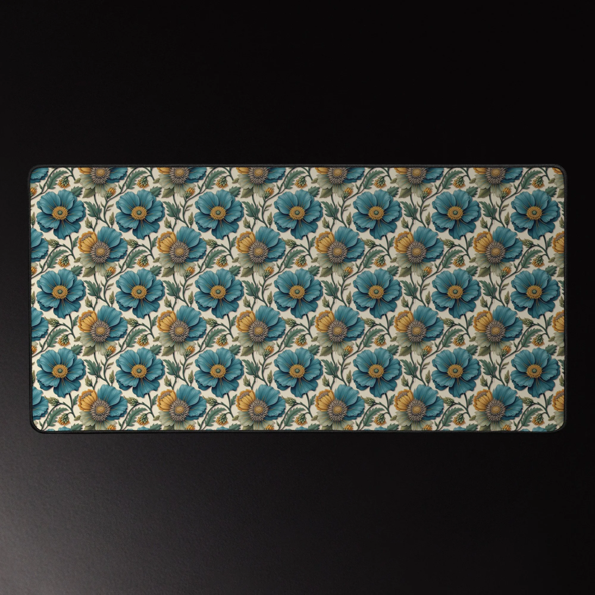 Floral Teal Bouquet Desk mat