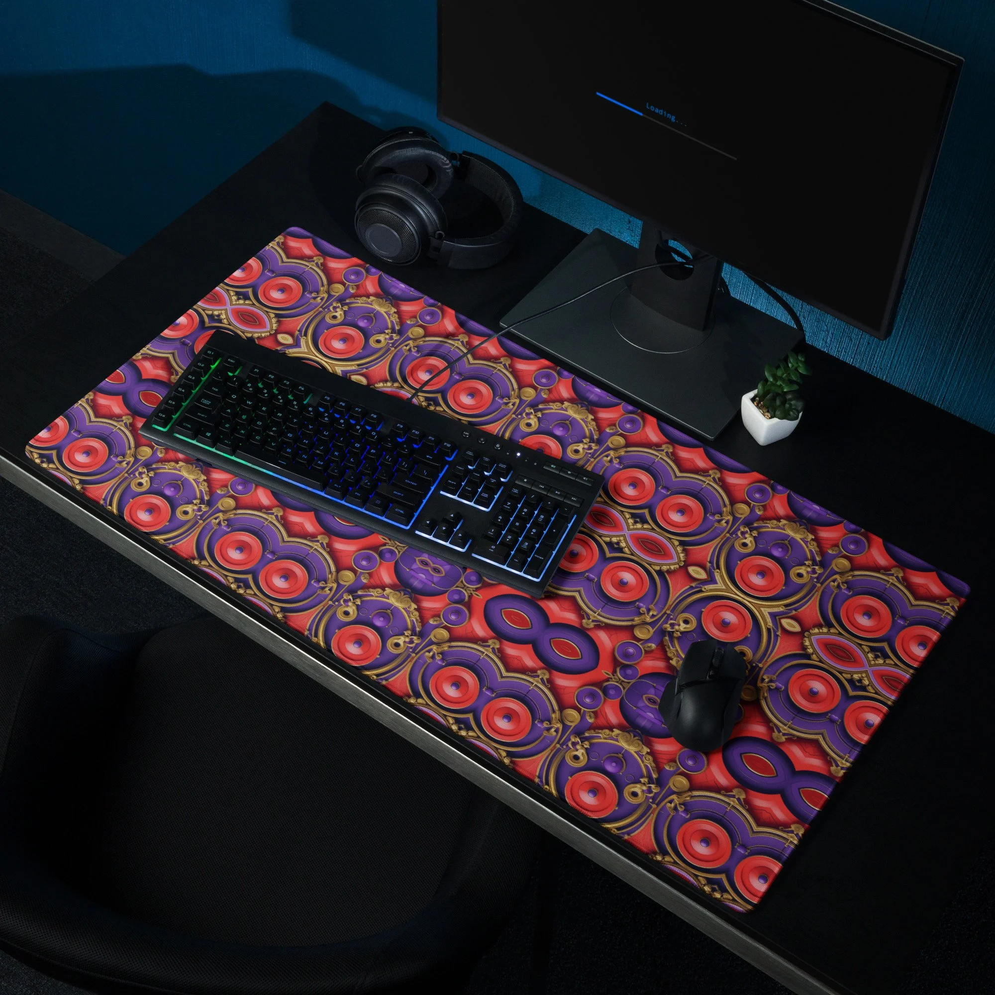 Kaleidoscope Red Gaming mouse pad