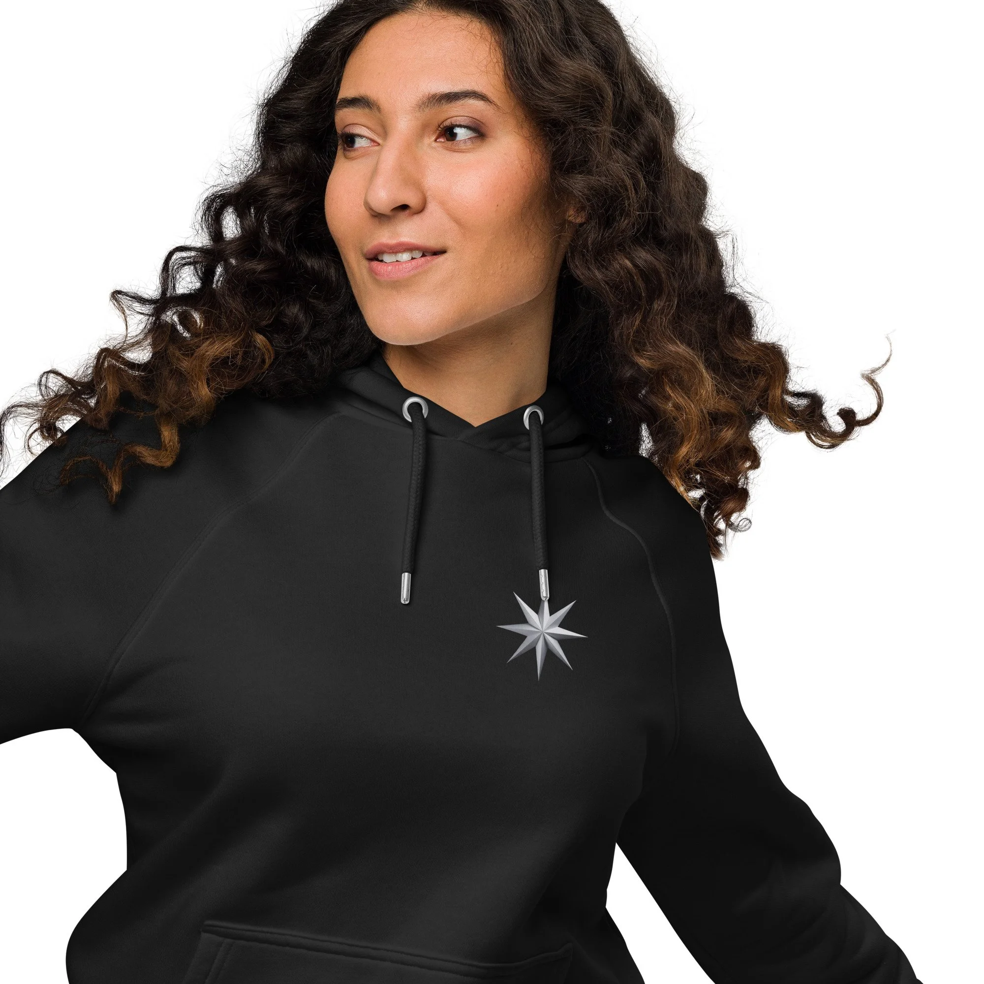 North Star unisex eco raglan hoodie
