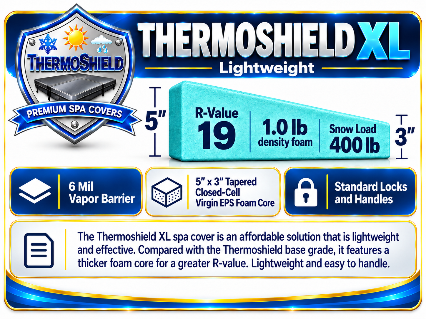 Thermoshield XL spa cover Package
