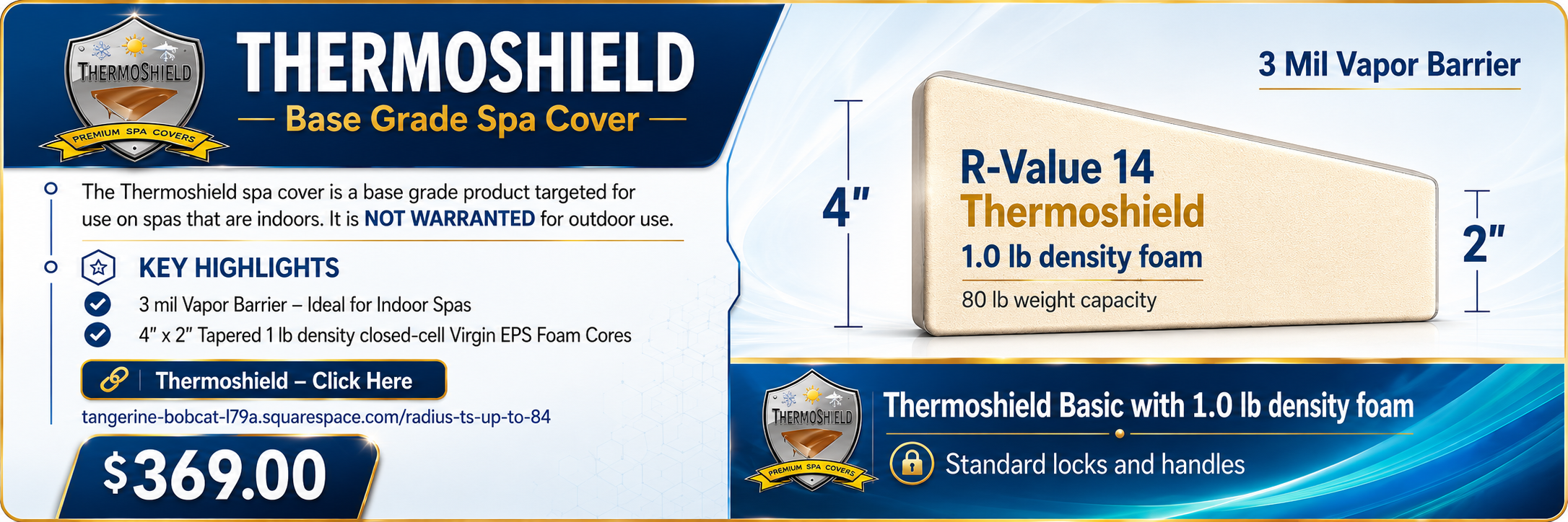 Spa Covers up to 84" 4x2 1lb