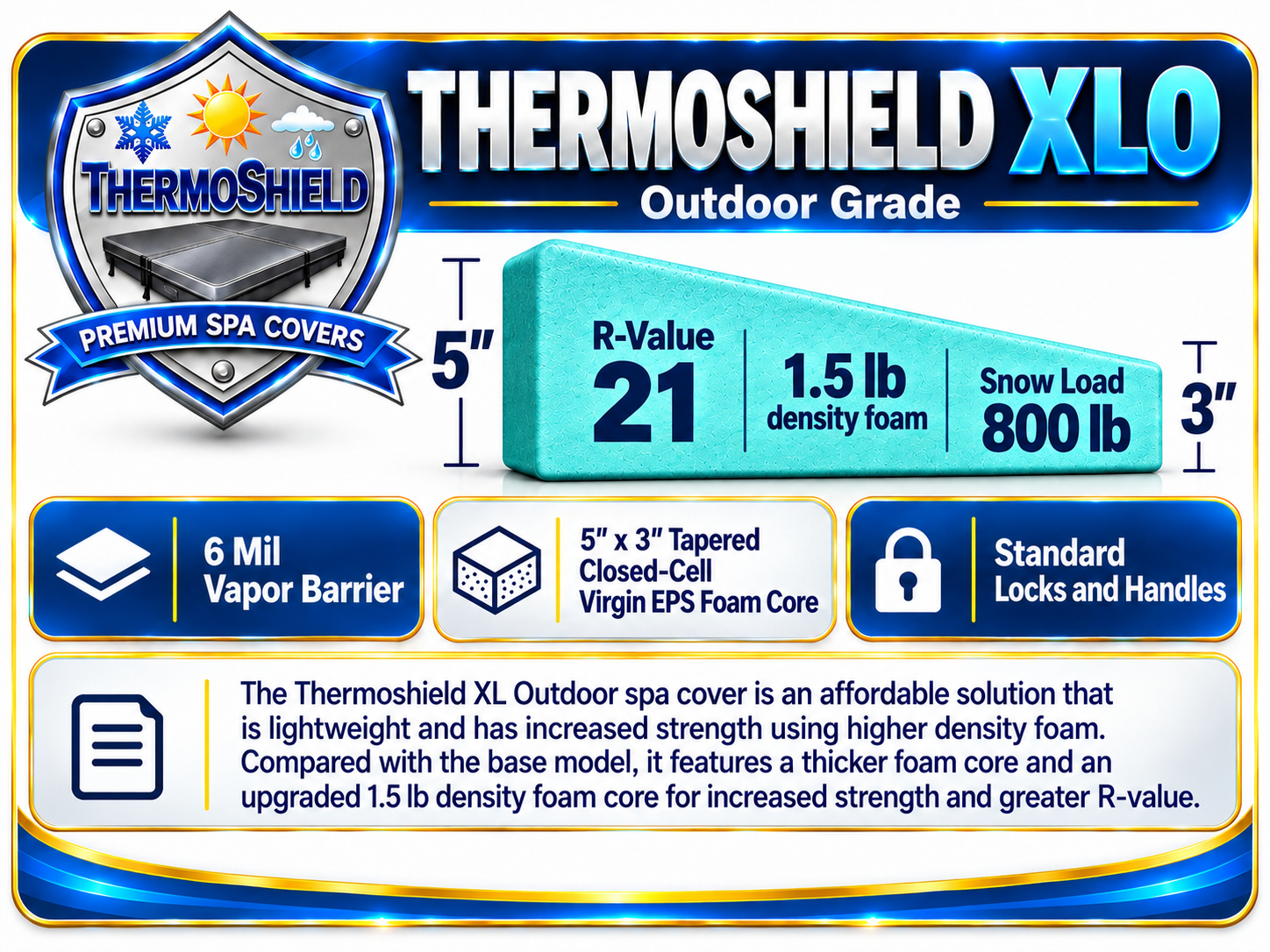 Thermoshield XL Outdoor Spa Cover Package