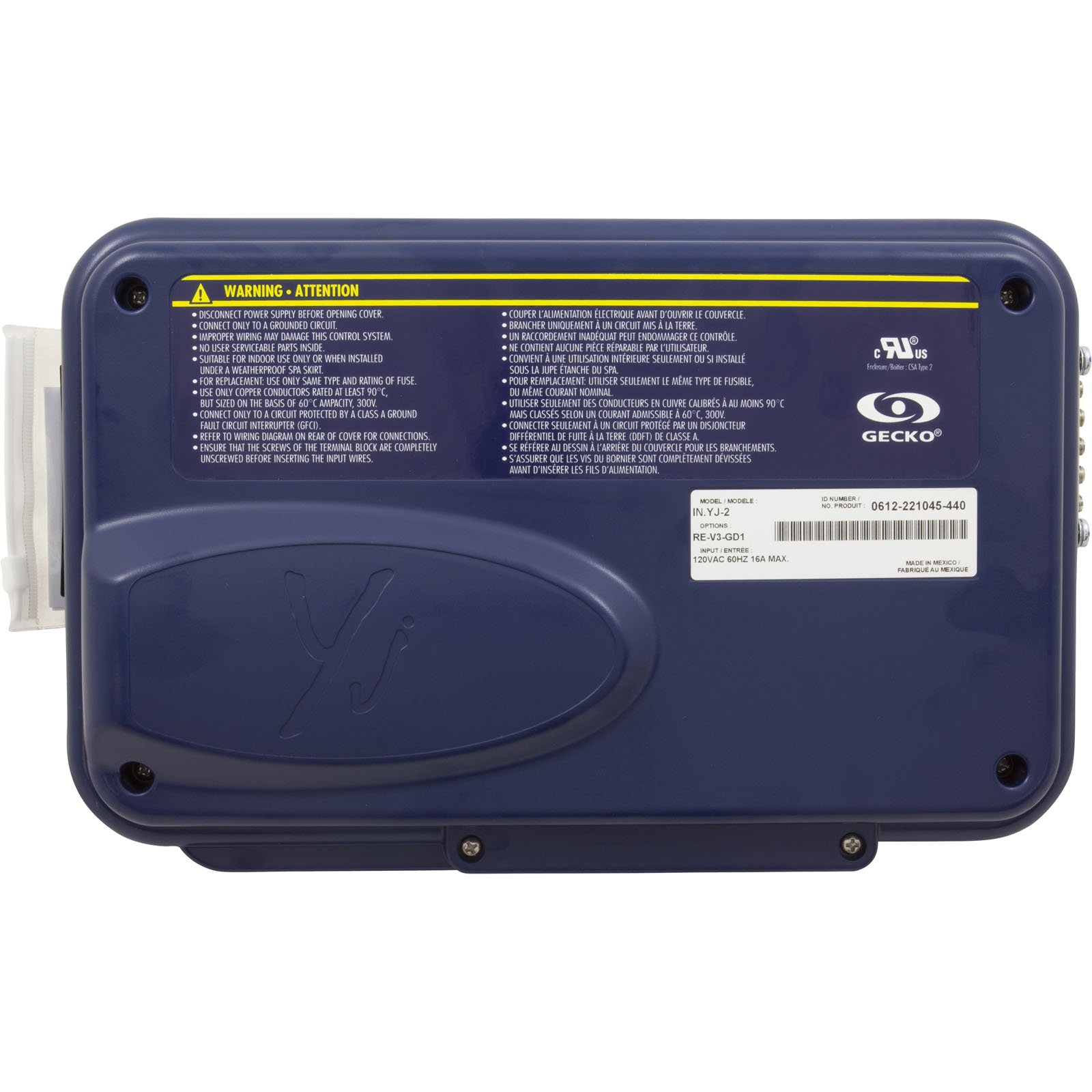 Gecko IN.YJ-2, Heat Recovery, 115v, NO HEATER