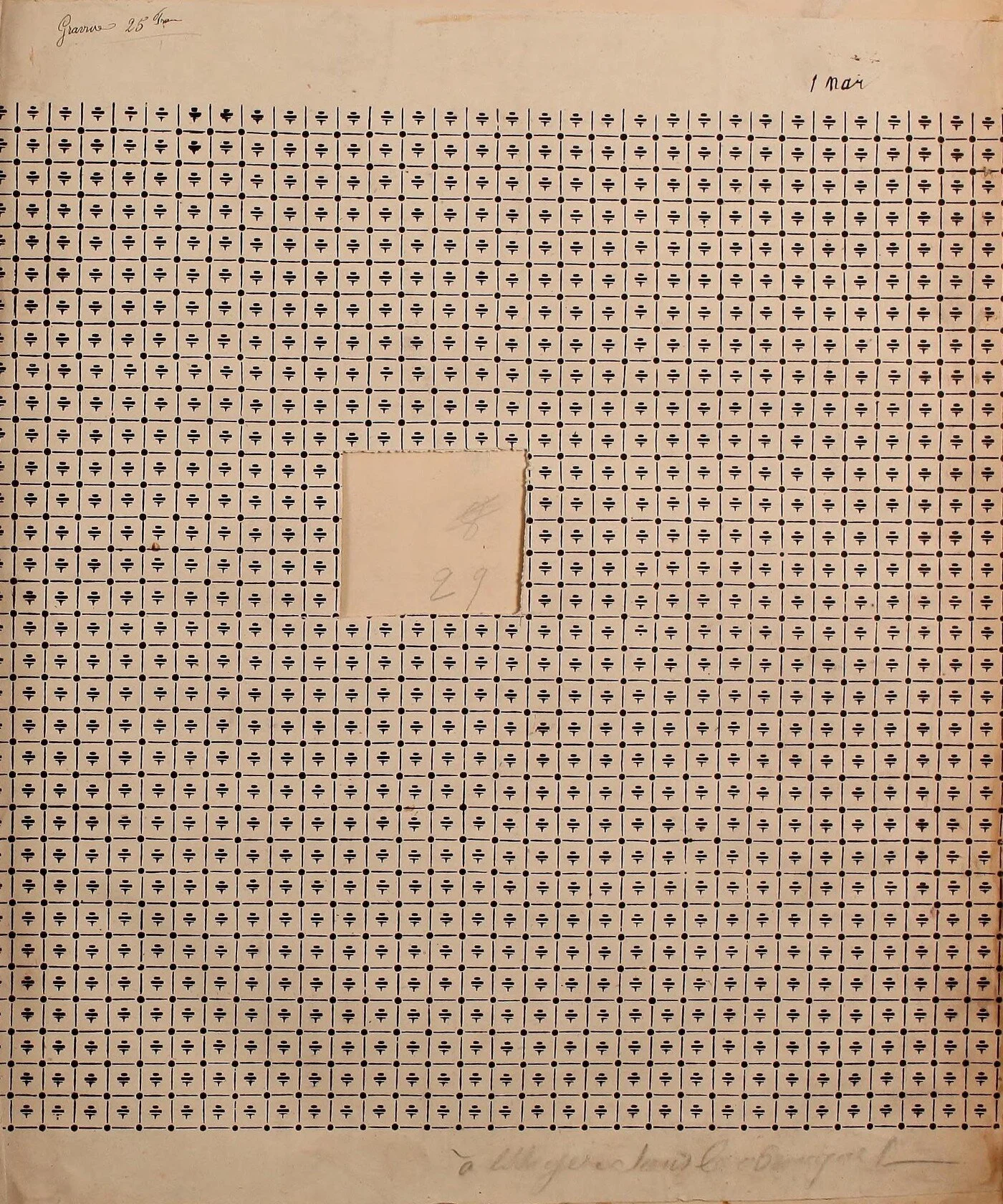 Detalhe de um livro de amostras têxteis (1863). Maison Robert, Victor Ducroquet, Paris.