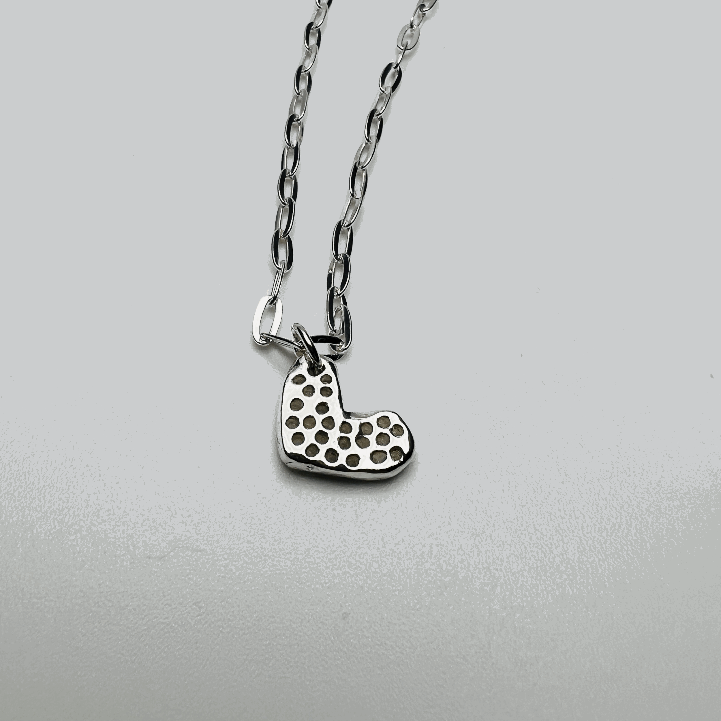 silver necklace heart