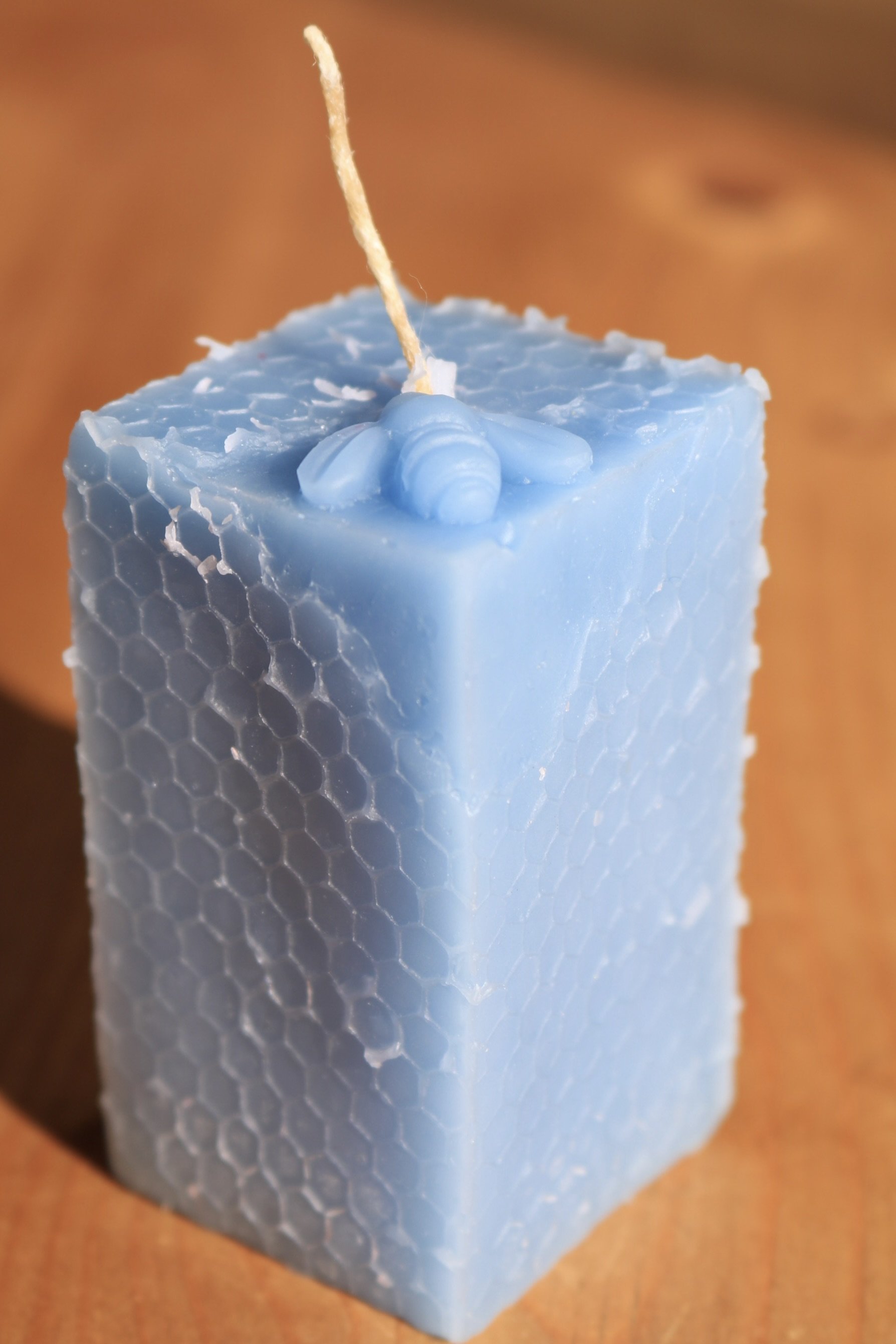 Hand-Poured Beeswax Candle (Square)