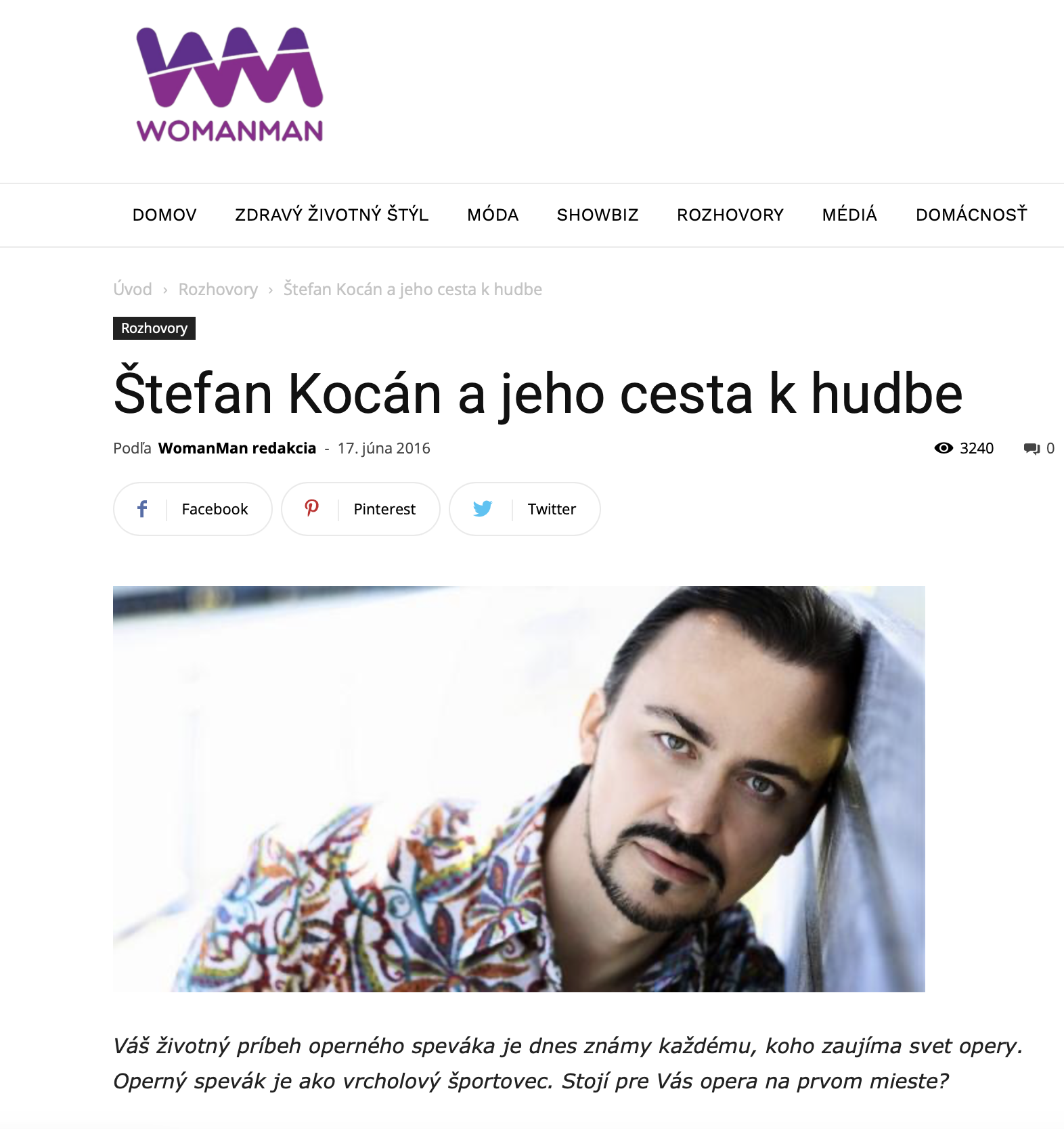 WomanMan Magazine - Štefan Kocán a jeho cesta k hudbe