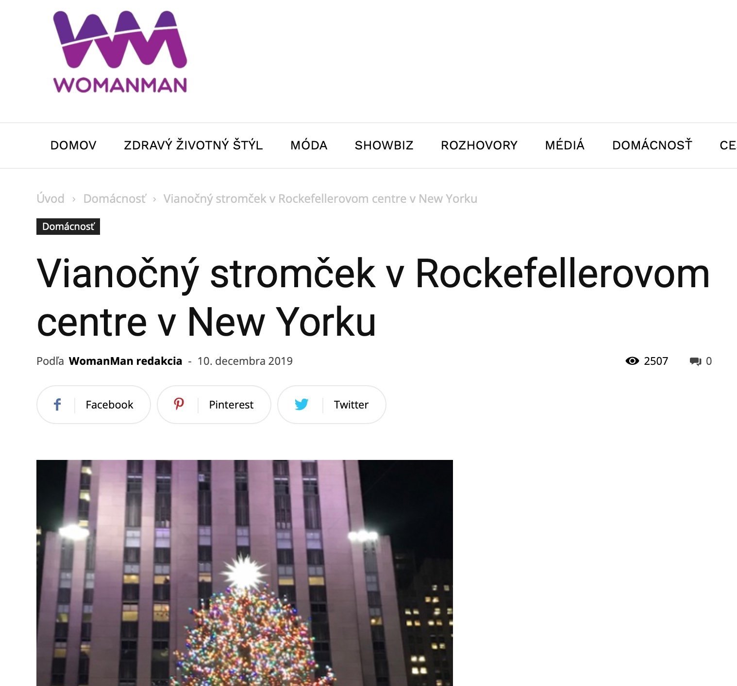 WomanMan Magazine - Vianočný stromček v Rockefellerovom centre v New Yorku