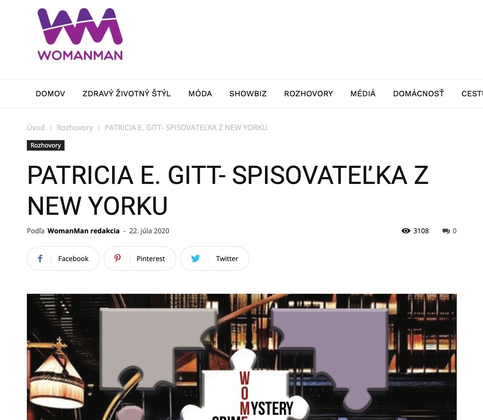WomanMan Magazine - PATRICIA E. GITT- SPISOVATEĽKA Z NEW YORKU