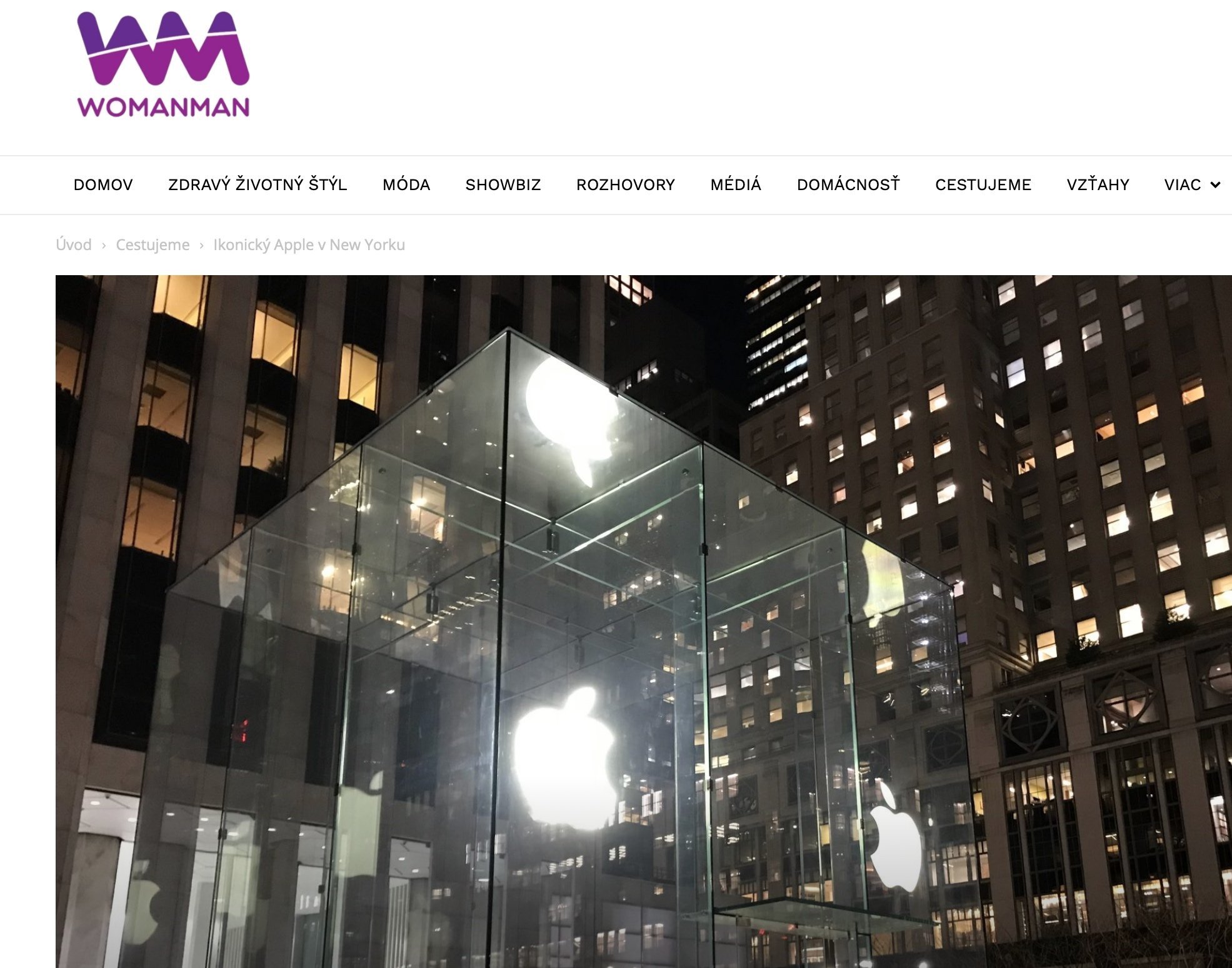 WomanMan Magazine - Ikonický Apple v New Yorku