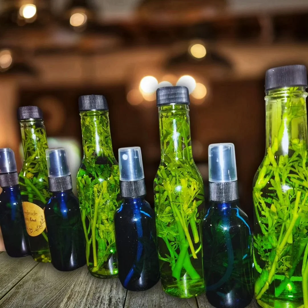 Utilizing the Rue plant along with stones, and a tincture we've crafted a fan favorite! 

🌿✨ Agua de Ruda ✨🌿 
 

The Rue plant has been  deeply ingrained in Caribbean culture for its abundance, protection, and cleansing properties. Used in ceremoni