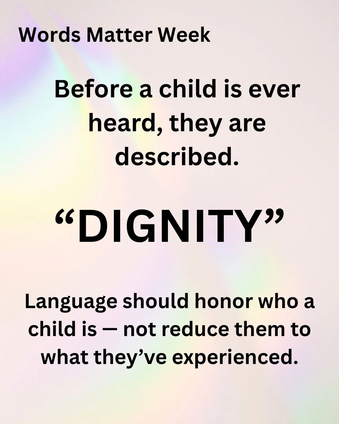 The words used to describe a child can either reinforce labels or protect dignity.

Trauma-informed advocacy recognizes that behavior is not identity &mdash; and that every child deserves to be described with respect, care, and humanity.

CASA advoca