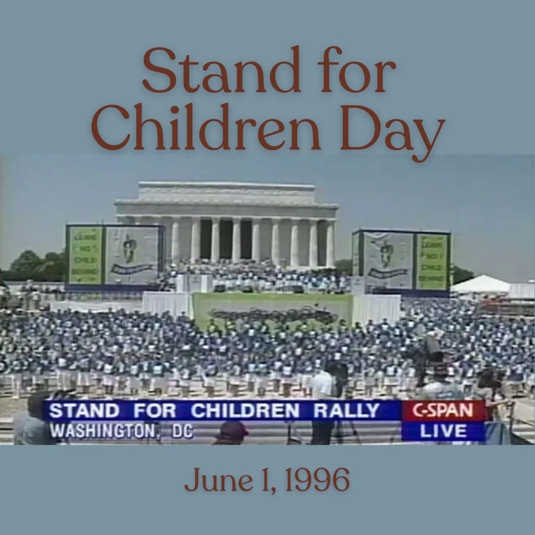 On June 1, 1996, more than 300,000 people gathered in Washington, D.C. for Stand for Children Day&mdash;a powerful demonstration that children deserve champions willing to stand up, speak out, and take action.

Joined by leaders such as Rosa Parks an
