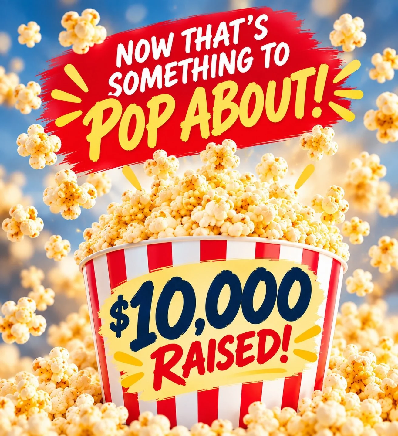 $10,000!!! Now THAT&rsquo;S a lot of popcorn.

To everyone who bought a bag, donated, or helped spread the word&mdash;thank you for making every kernel count!

#CASAEssex #PopcornForAPurpose #FundraisingSuccess #CommunitySupport #ForOurKids FosterCar