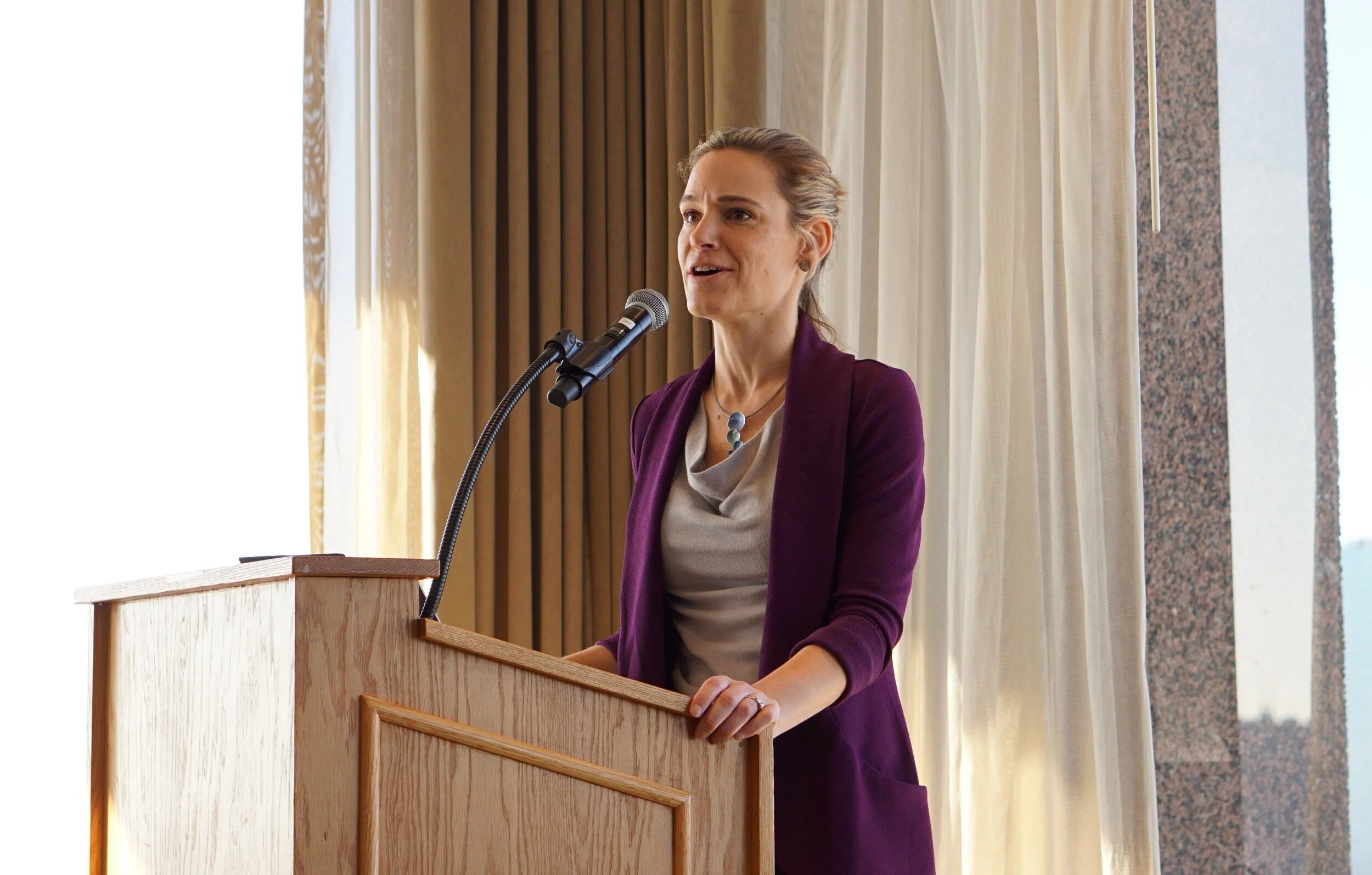 Secretary Kathleen Theoharides of the Executive Office of Energy and Environmental Affairs. Photo by Lucy Hoffman.