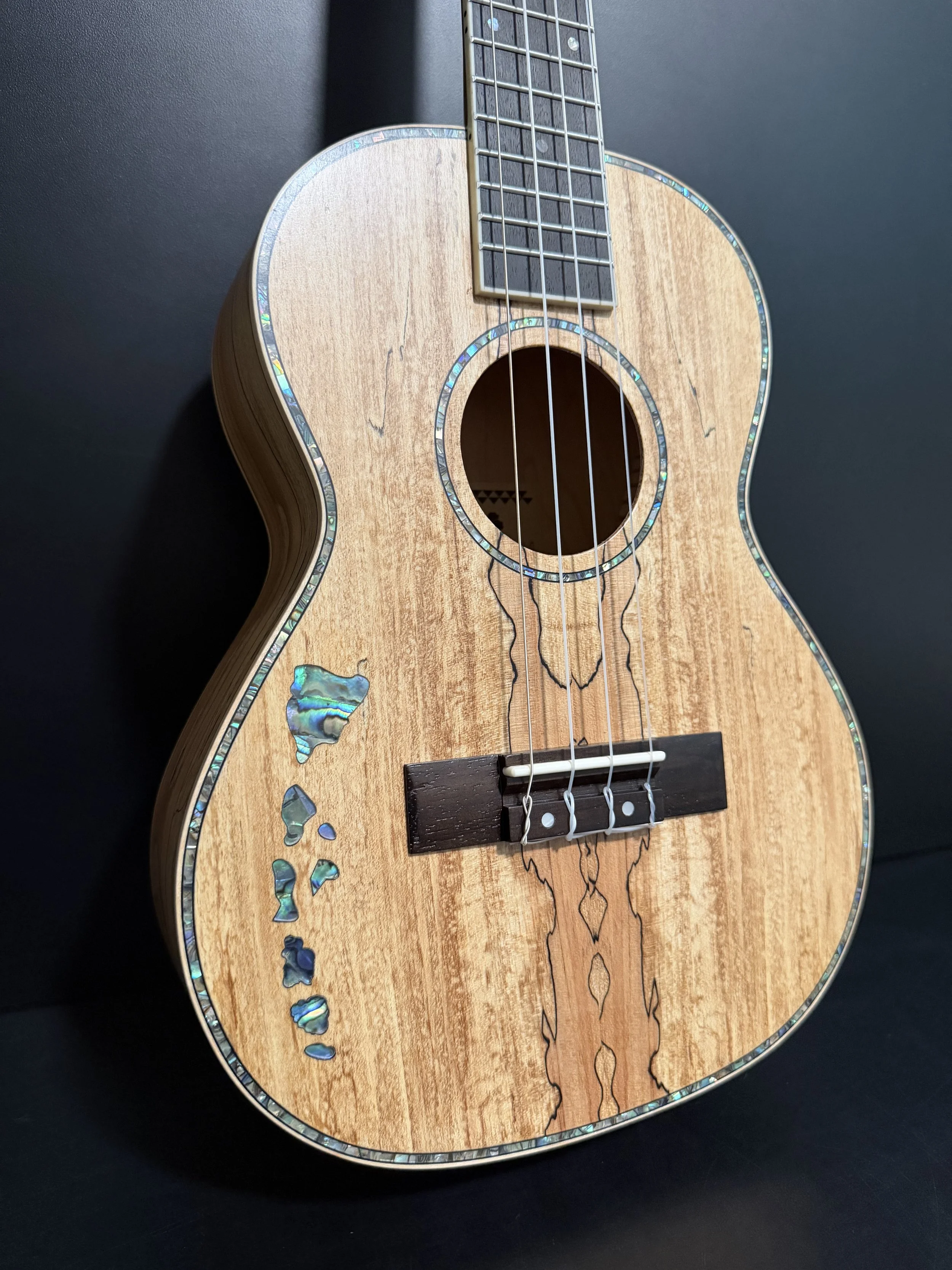 Maui Ukulele Co. Spalted Maple Tenor with Hawaiian Islands Inlay