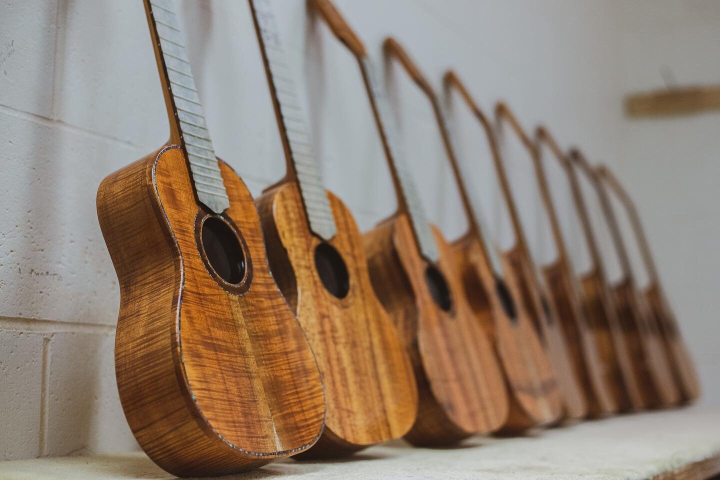 All lined up and ready for the next steps before making music 🎶 #meleukulele #melenokaoi #ukulele #handmadeukulele #handmadeinstruments #ukulelelove #madeonmaui #customukulele #makemusic #musician #musiclover #smallbusiness #supportsmallbusinesses  