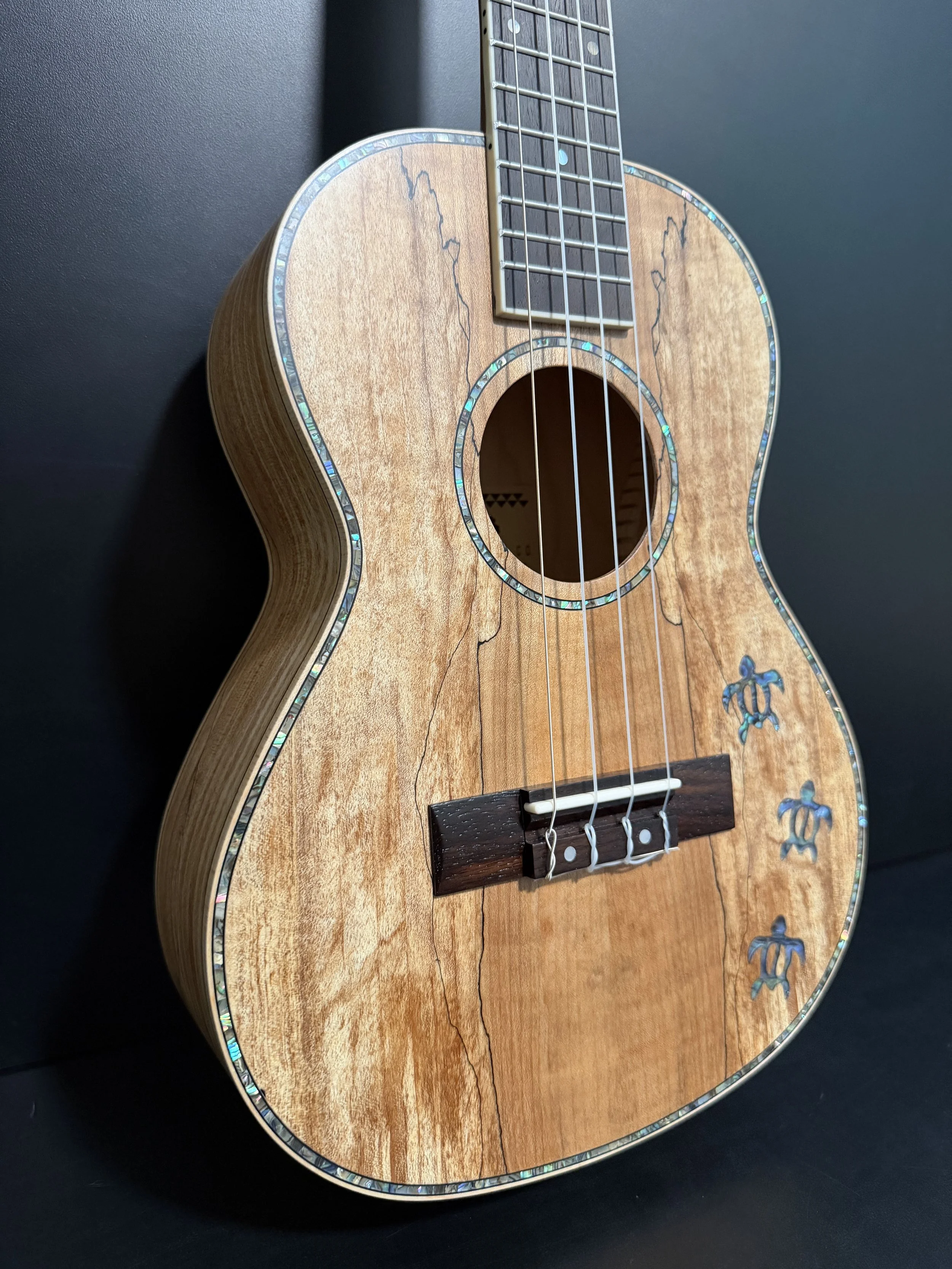 Maui Ukulele Co. Spalted Maple Tenor with Turtles Inlay