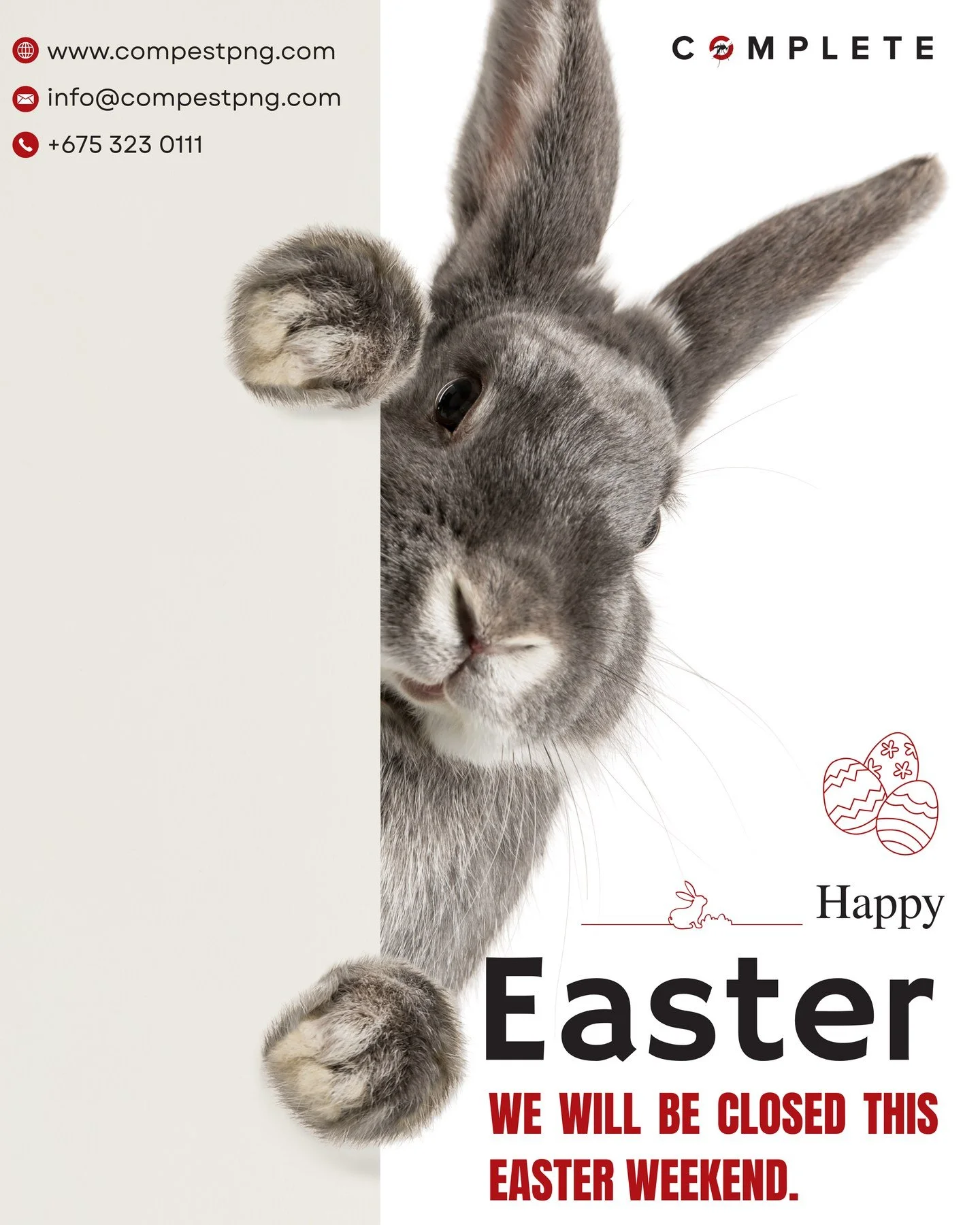 Happy Easter Weekend!

Please note: Only servicing regular clients on Saturday (4th March, 2026).