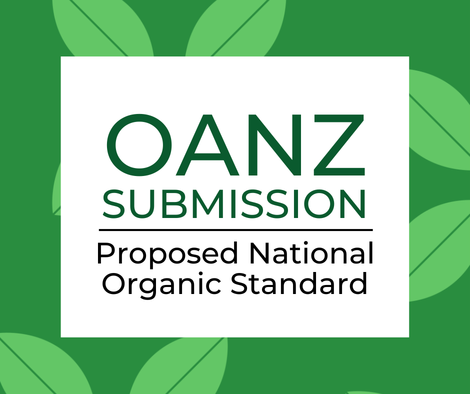 OANZ Submission on the Proposed National Organic Standard