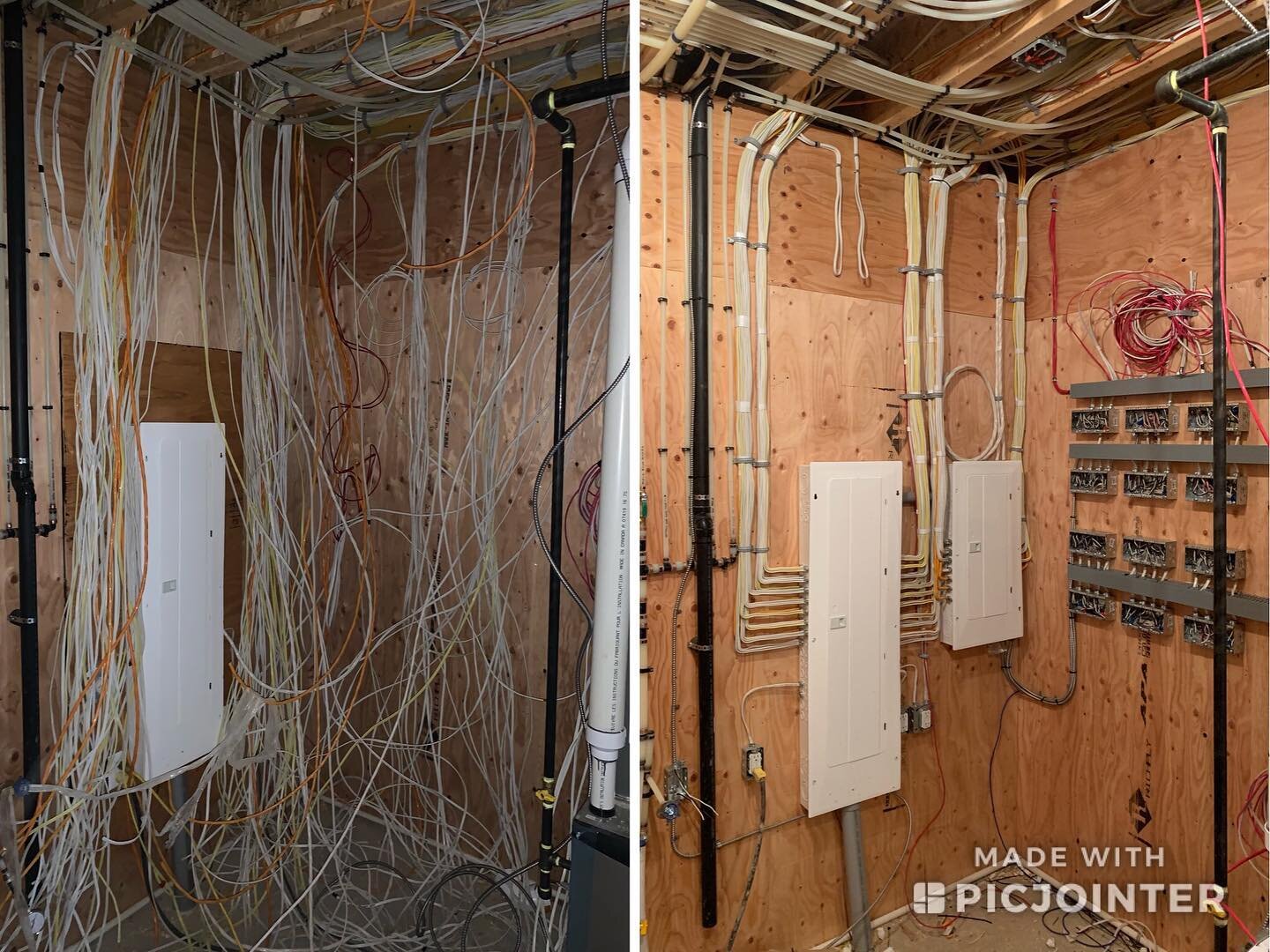 A little before and after of a mechanical in a large custom we just finished up #calgaryresidential #calgaryelectrical #calgarywiring  #calgaryhomes #calgarybuilders #calgarybuzz  #calgaryalberta #calgarylife #calgaryliving #strongholdelectric #calga