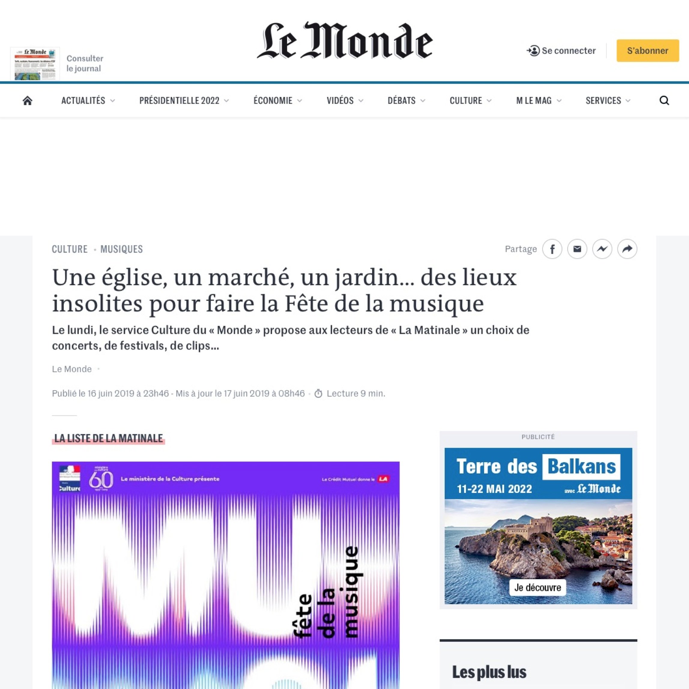 Le Monde, 16 Jun 2019