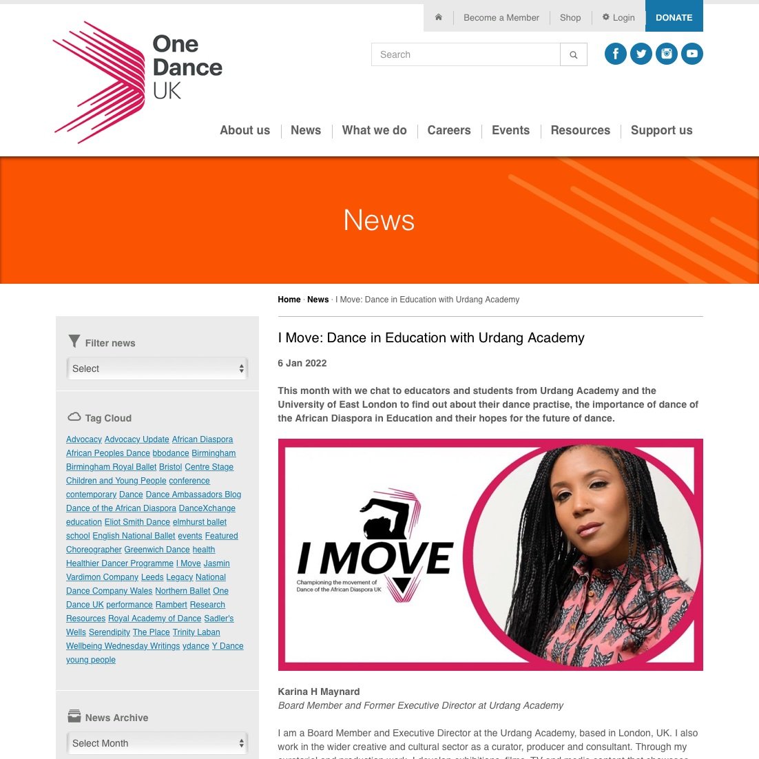 I:Move Campaign - One Dance UK, 6 Jan 2022