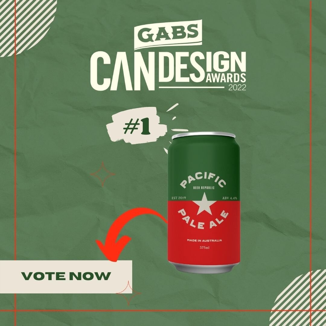 If you love our Pacific Pale Ale as much as we do, make sure you jump on and vote in the @GABS can design awards. 

Big thanks to everyone who has supported our Pacific Pale along the way. Now available in venue and online 

https://www.gabsfestival.