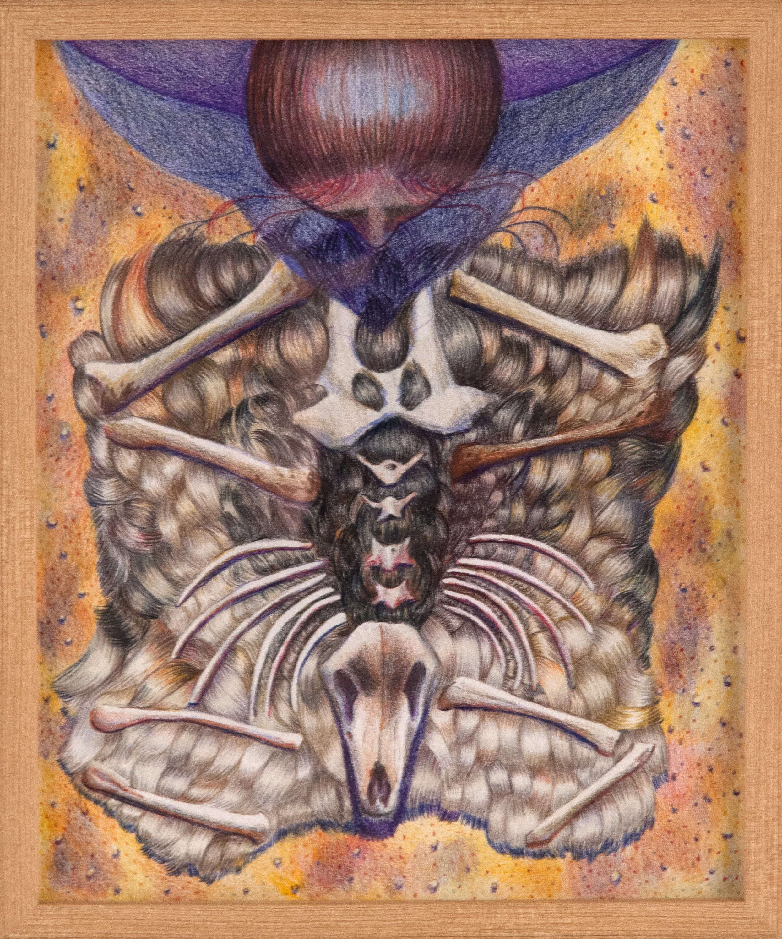 "La Loba", 2020, Colored pencil on paper, 17" x 14"