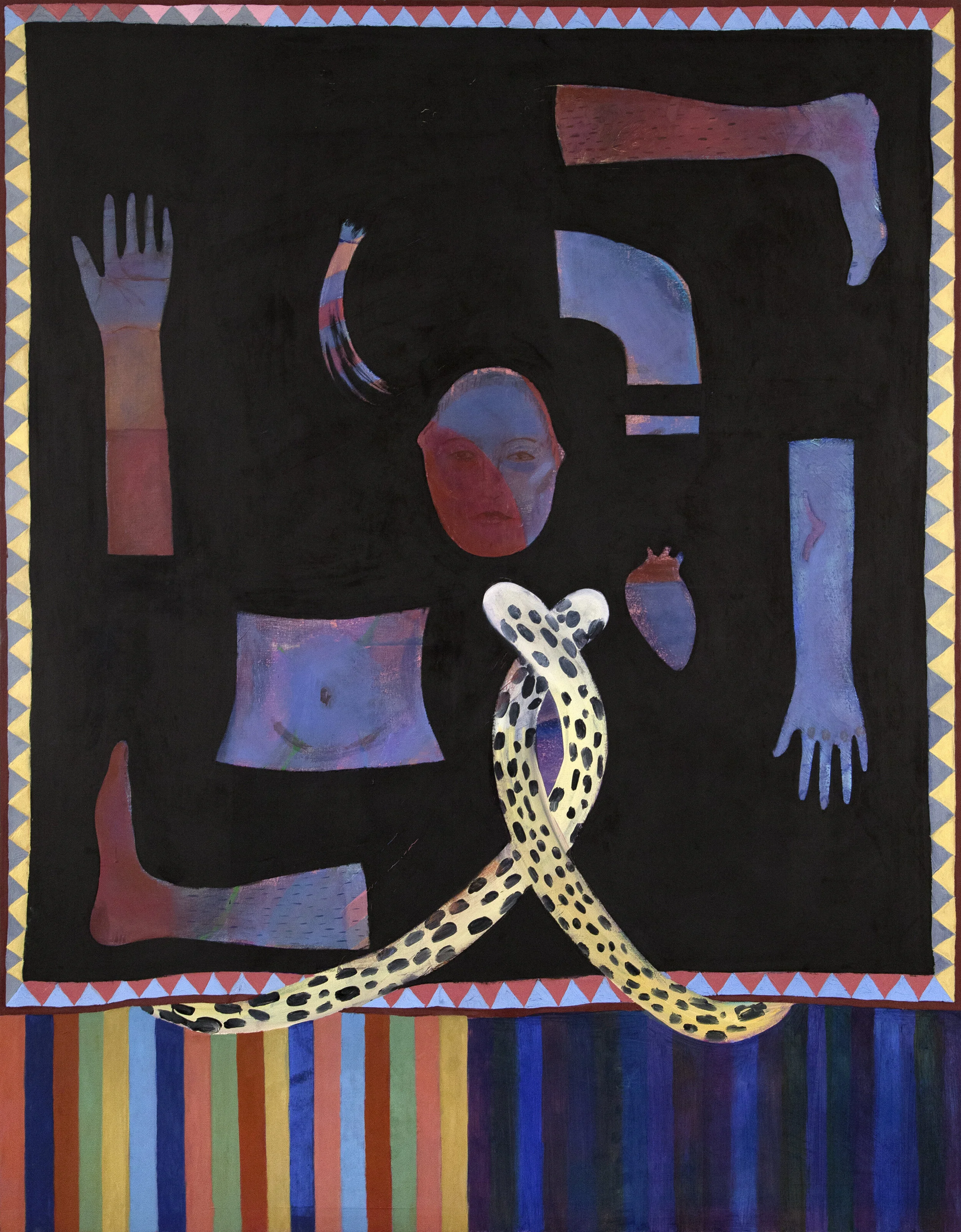 "Corpse Quilt", 2018, Oil on canvas, 60" x 50", 