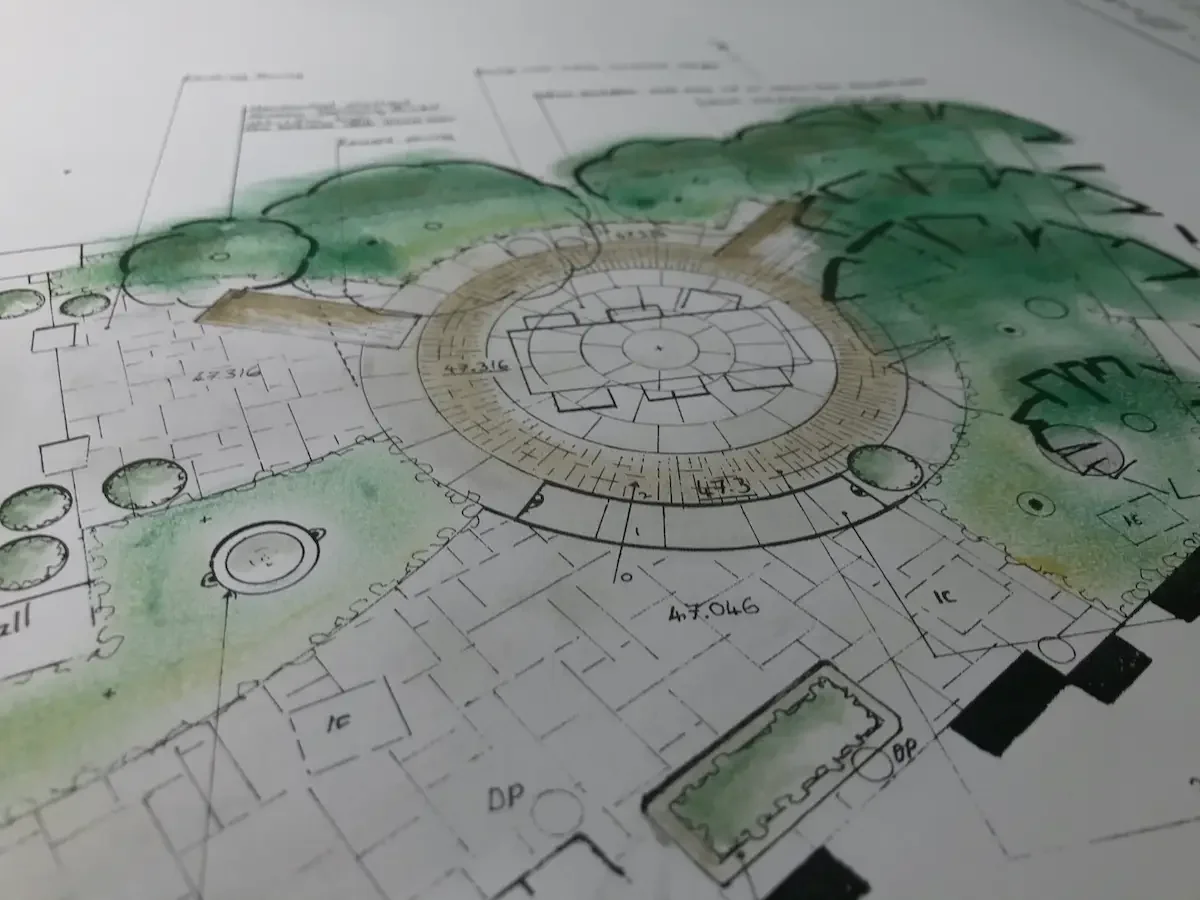 Hand drawn concept by Anna Sissons Garden Design
