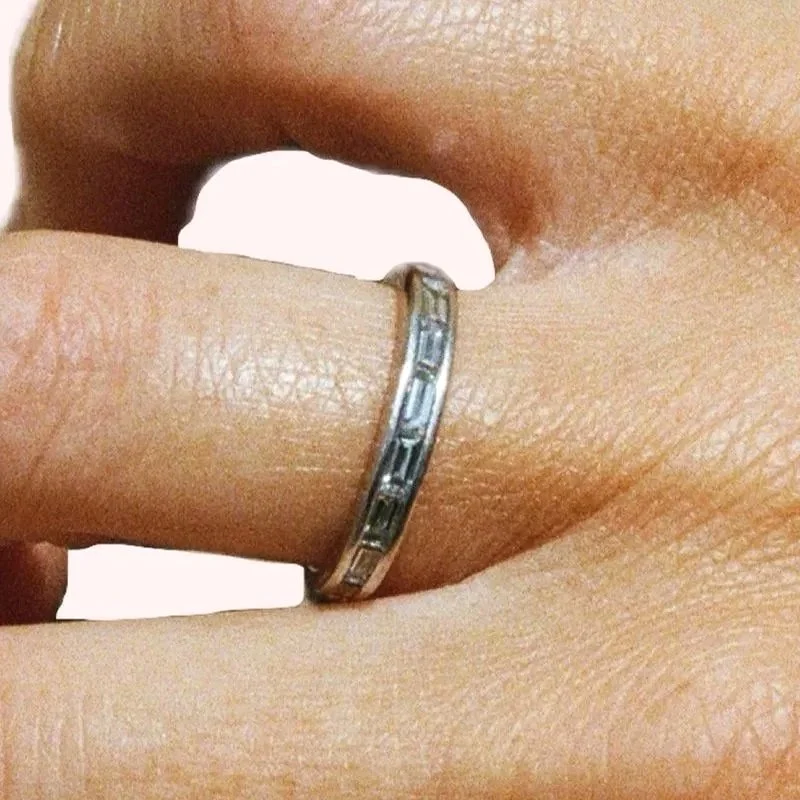 baguette diamond stardust band