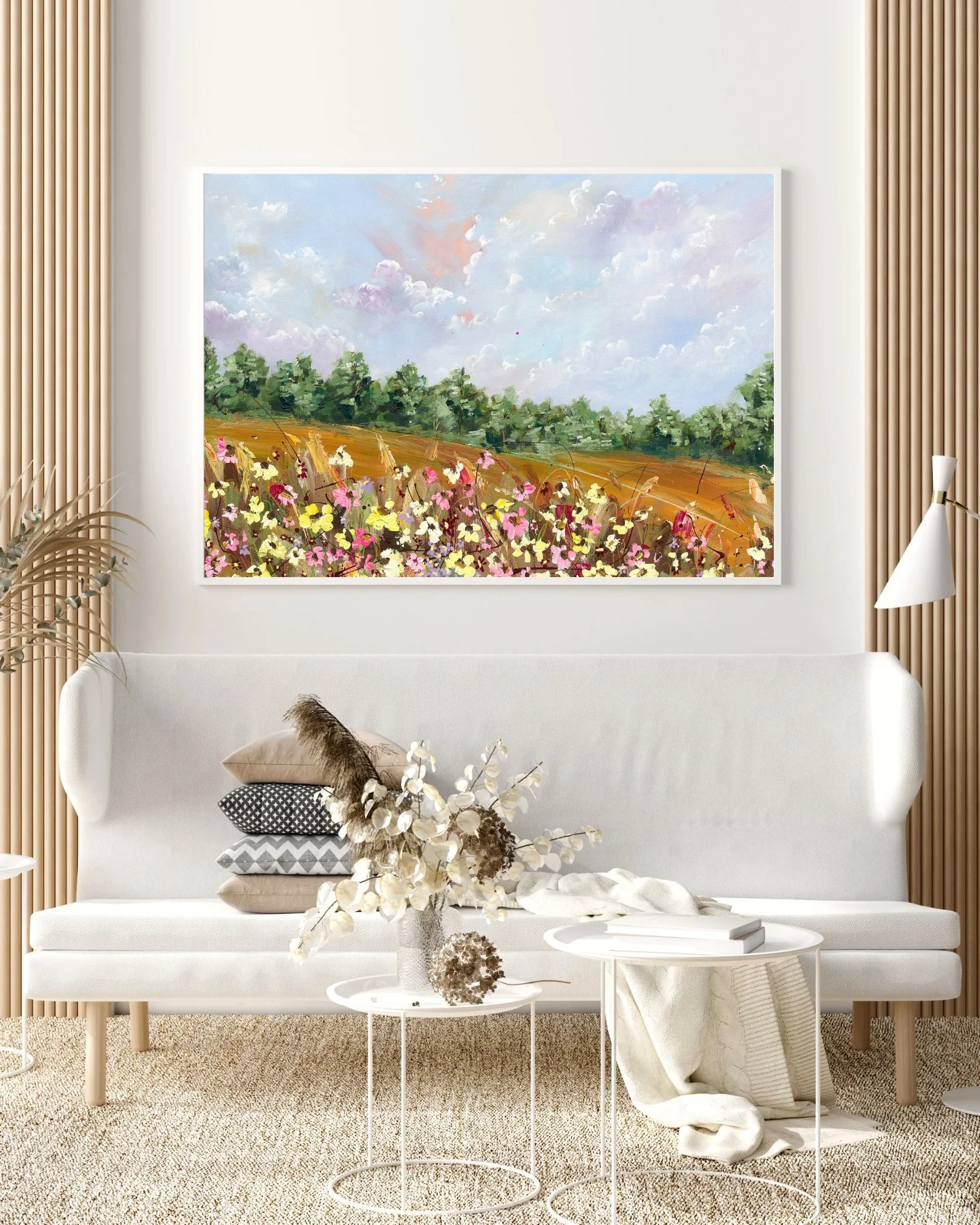 Beige White Aesthetic Modern Living Room Wall Art Photography Poster Frame Mockup Instagram Post.jpg