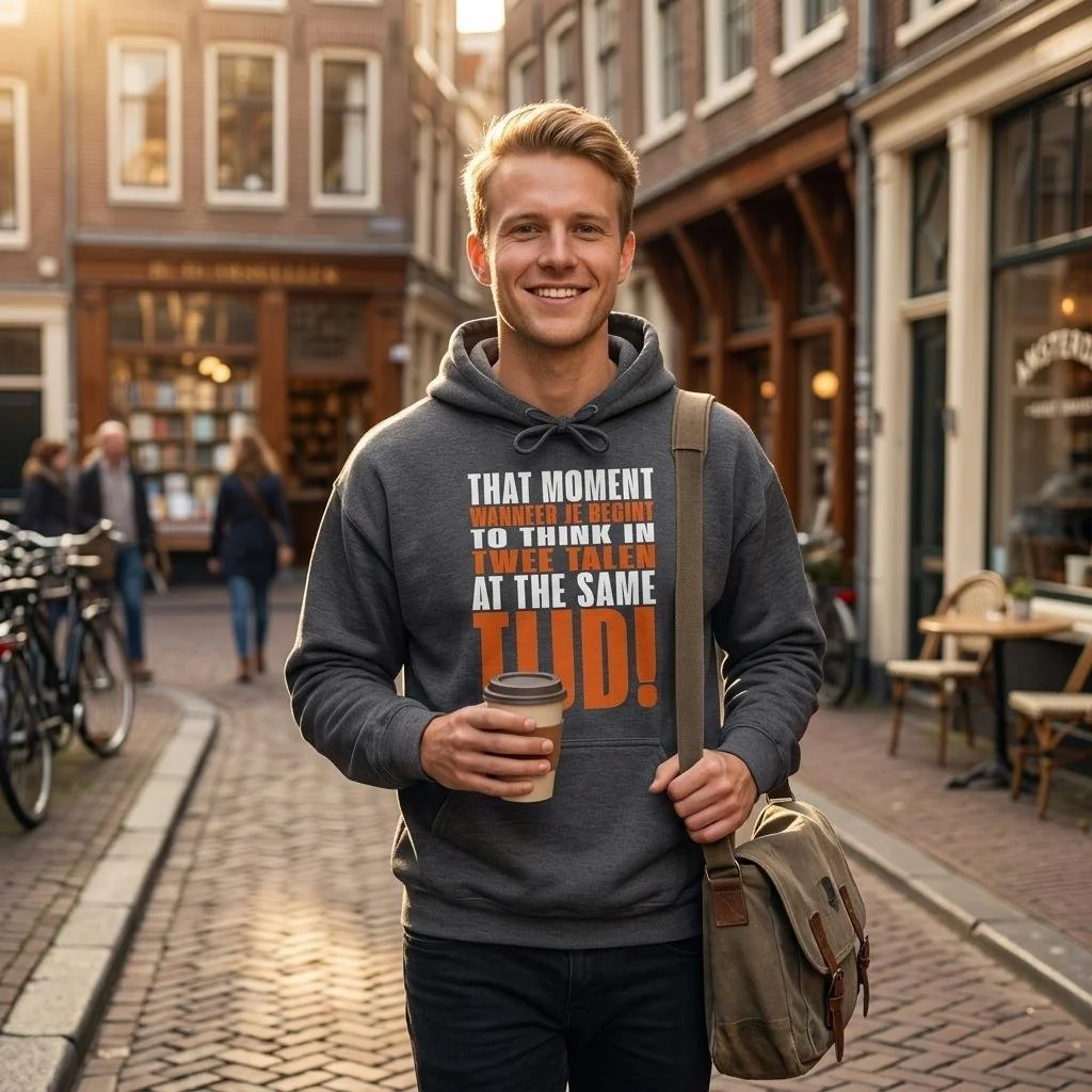 Dutch Hoodie "Thinking in Dutch & English"